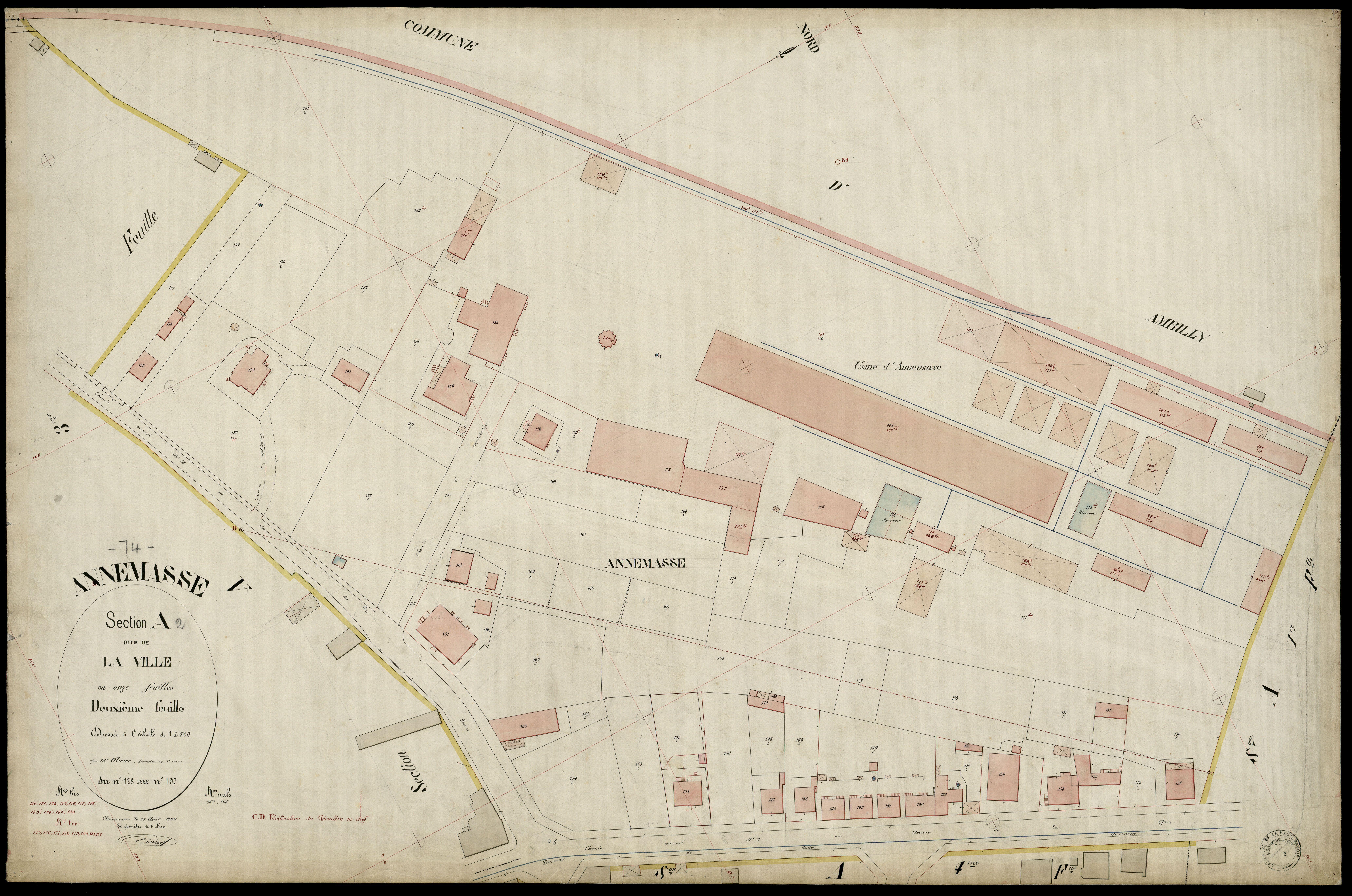 3 P 3 2316 - Feuille n° 3, parcelles n° 198 à 324 - 25 août 1900