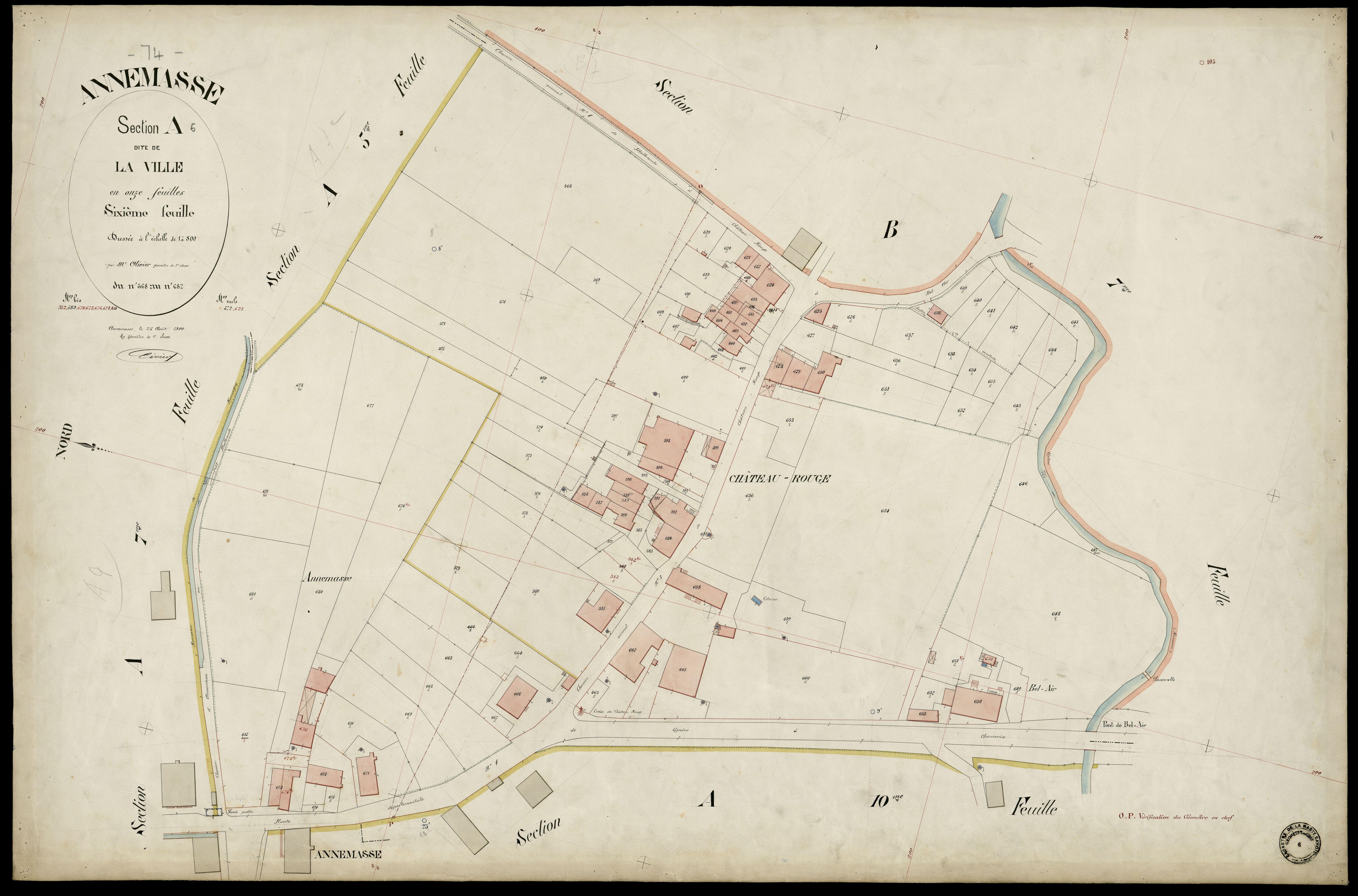 3 P 3 2320 - Feuille n° 7, parcelles n° 683 à 78 - 25 août 1900
