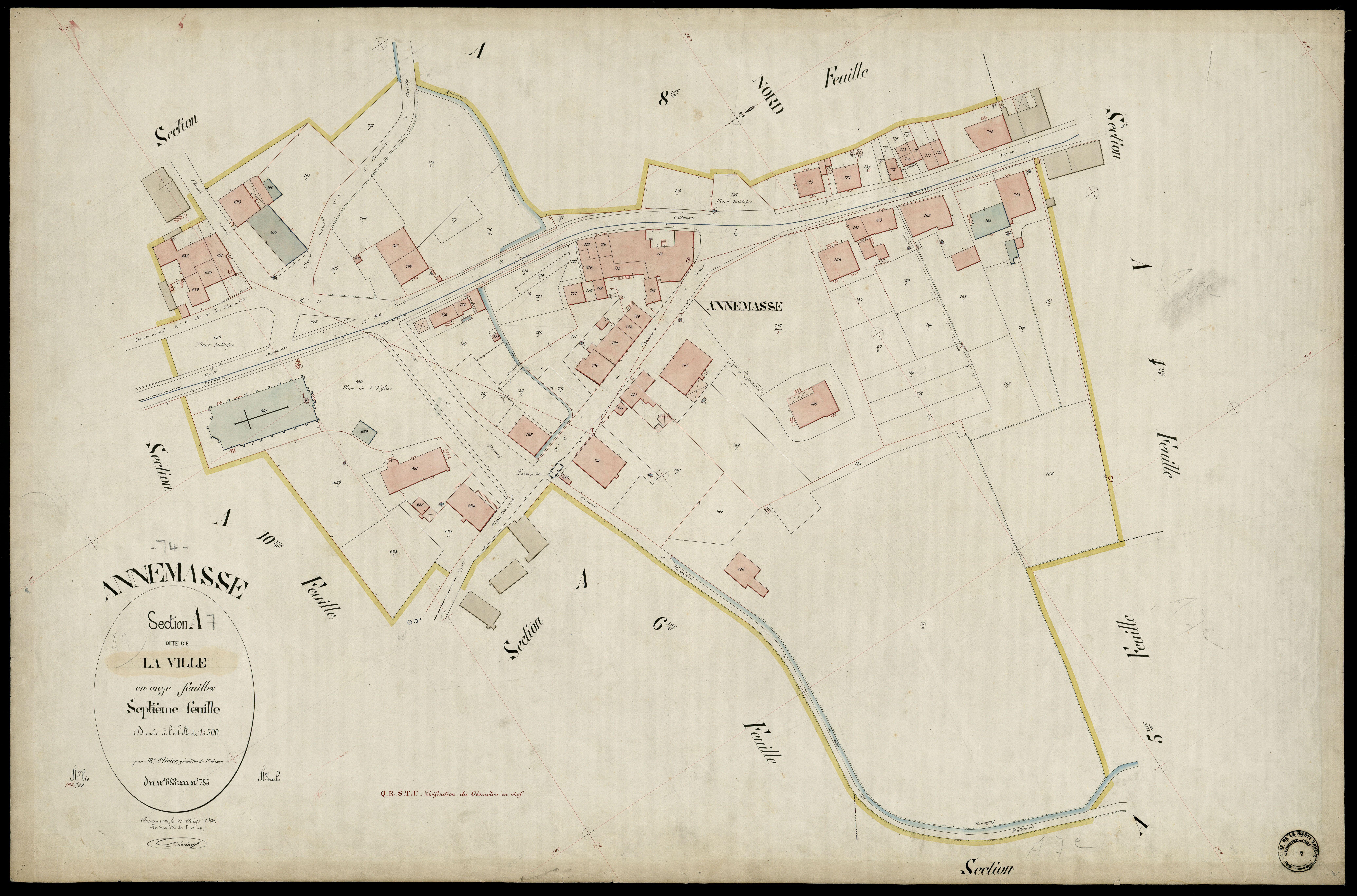 3 P 3 2321 - Feuille n° 8, parcelles n° 786 à 896 - 25 août 1900