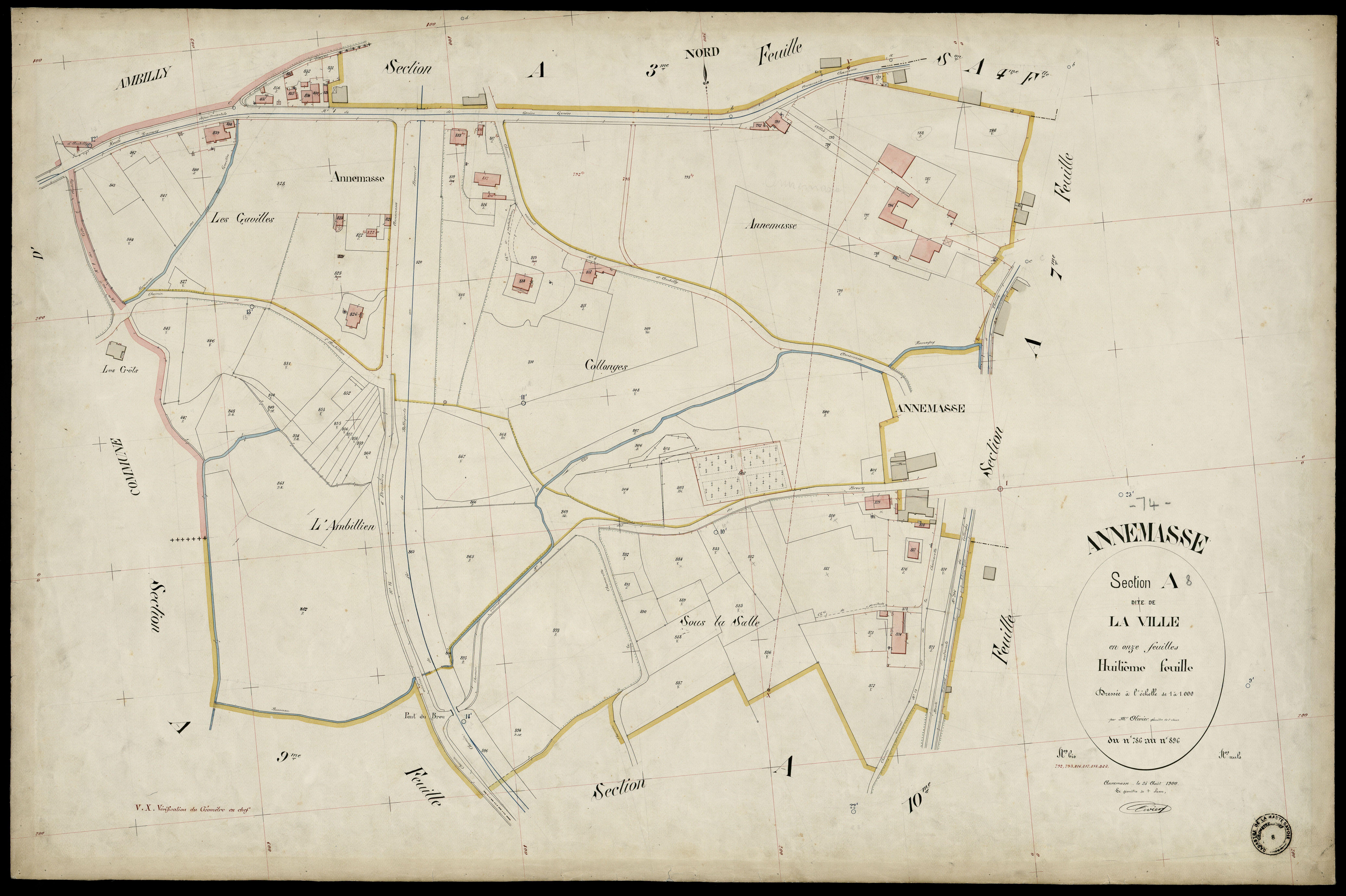 3 P 3 2322 - Feuille n° 9, parcelles n° 897 à 991 - 25 août 1900