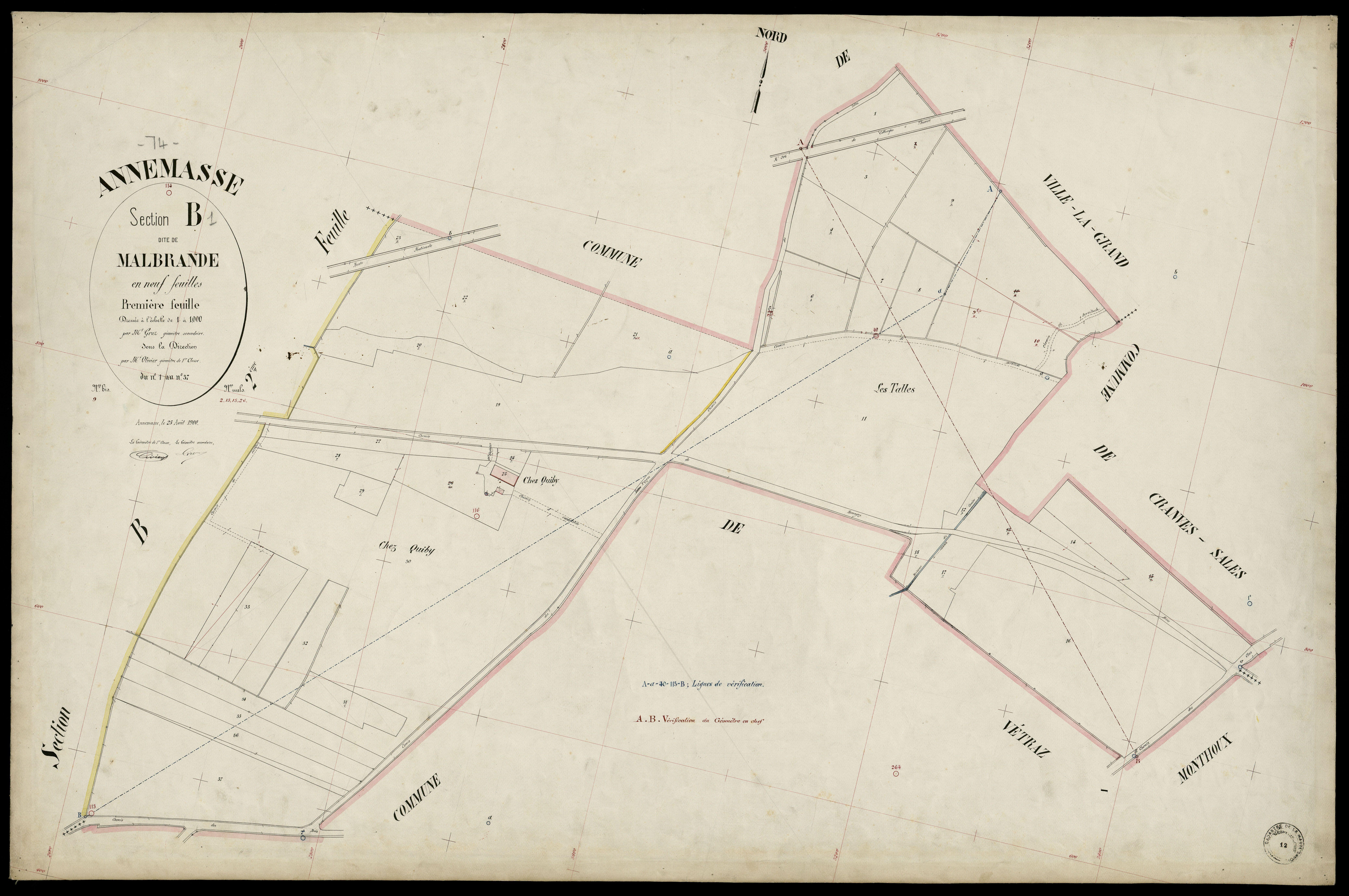 3 P 3 2326 - Feuille n° 2, parcelles n° 38 à 148 - 25 août 1900