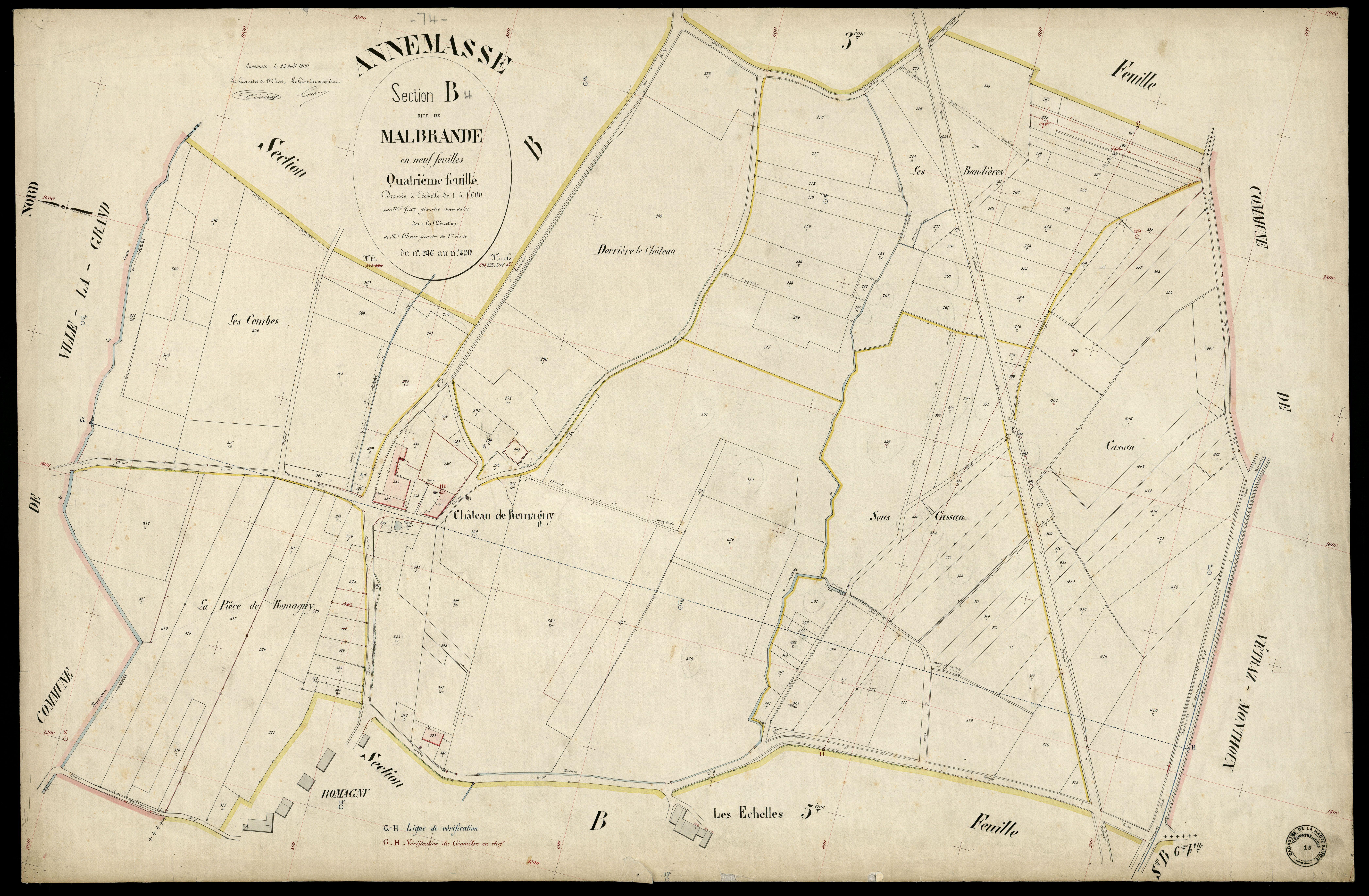 3 P 3 2329 - Feuille n°5, parcelles n° 421 à 638 - 25 août 1900