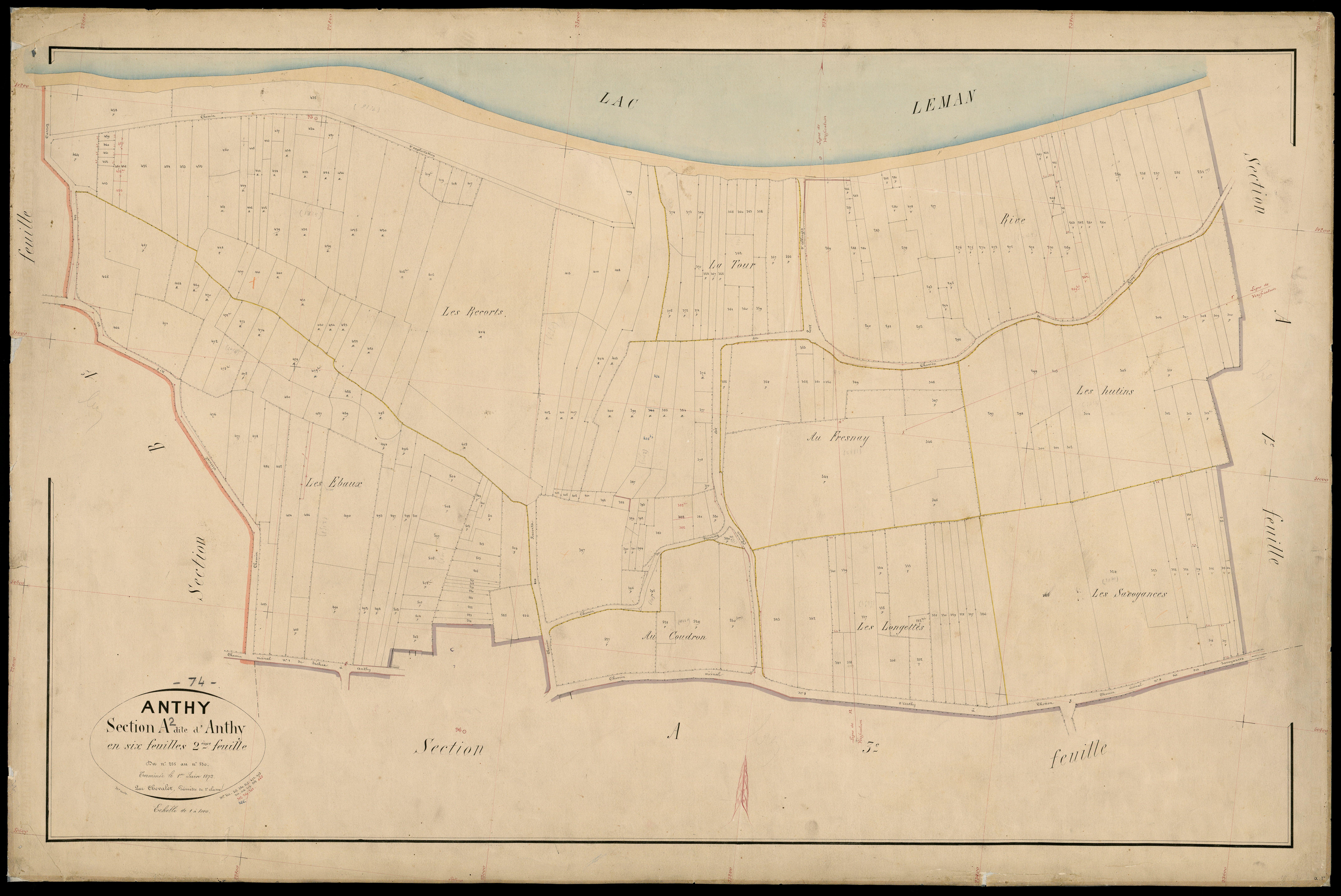 3 P 3 2337 - Feuille n° 3, parcelles n° 31 à 1021 - 1er juin 1872