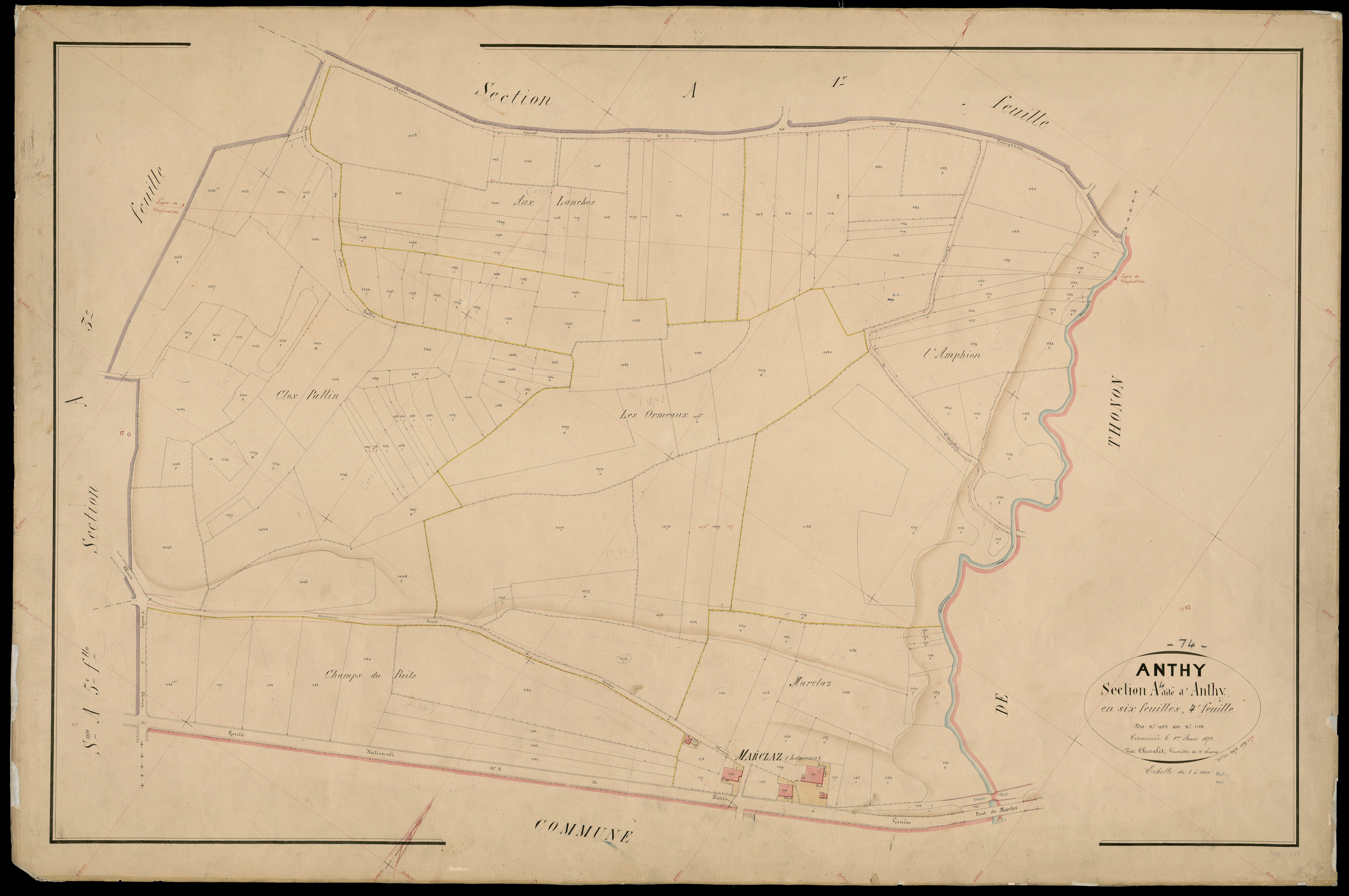 3 P 3 2339 - Feuille n° , parcelles n° 1189 à 1331 - 1er juin 1872