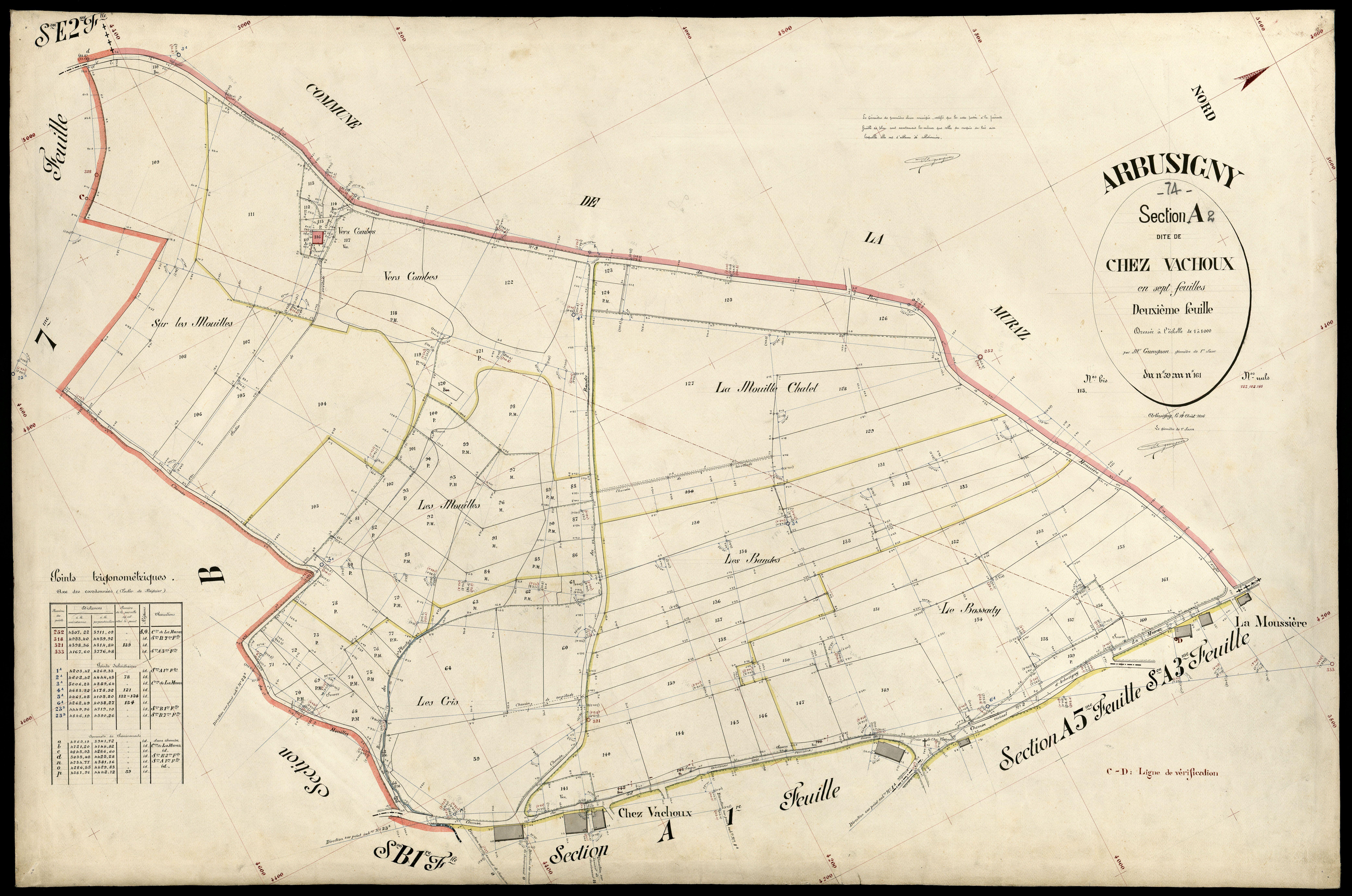 3 P 3 2402 - Feuille n° 3, parcelles n° 162 à 246 - 17 août 1896