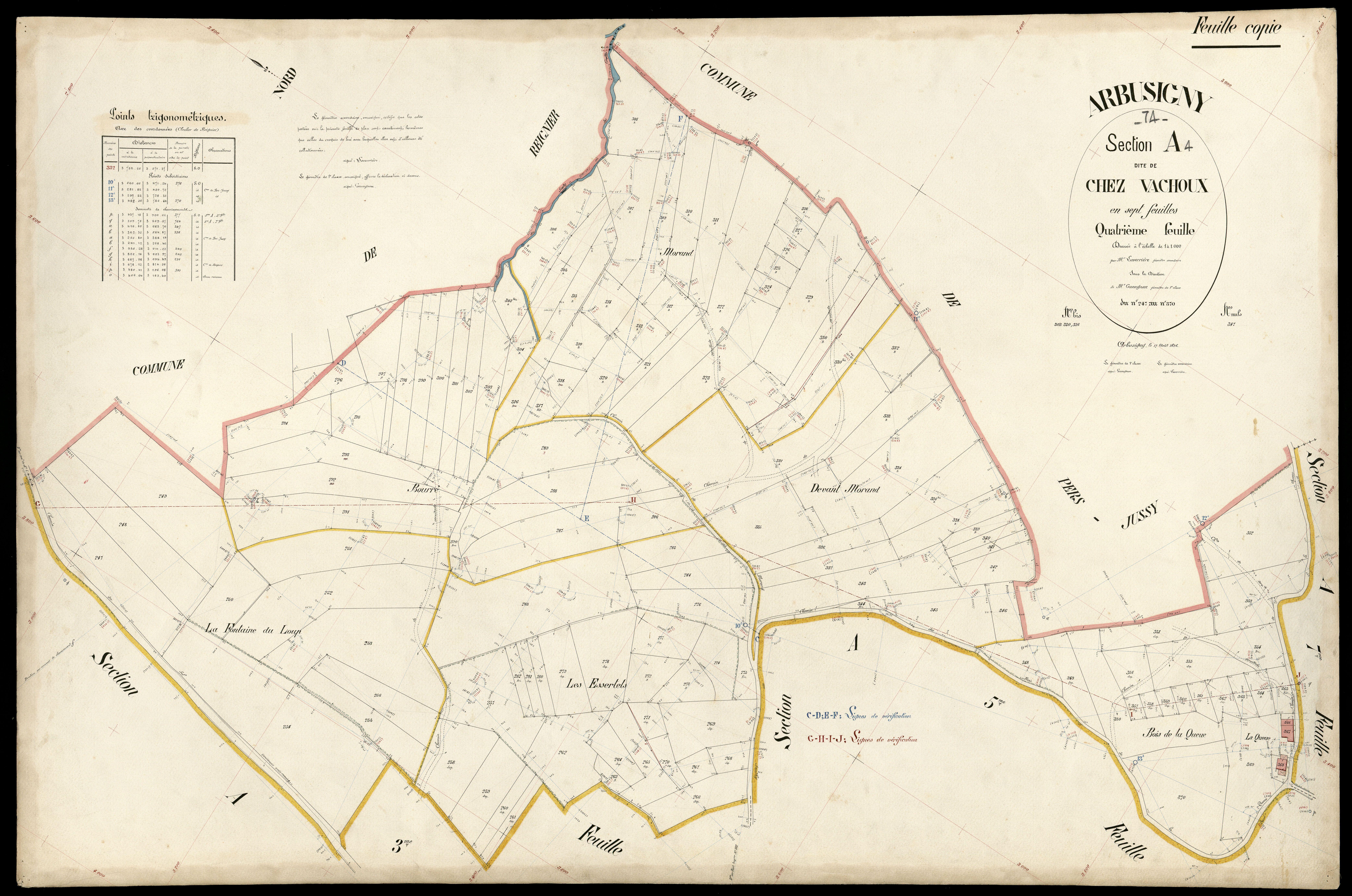 3 P 3 2404 - Feuille n° , parcelles n° 371 à 41 - 17 août 1896