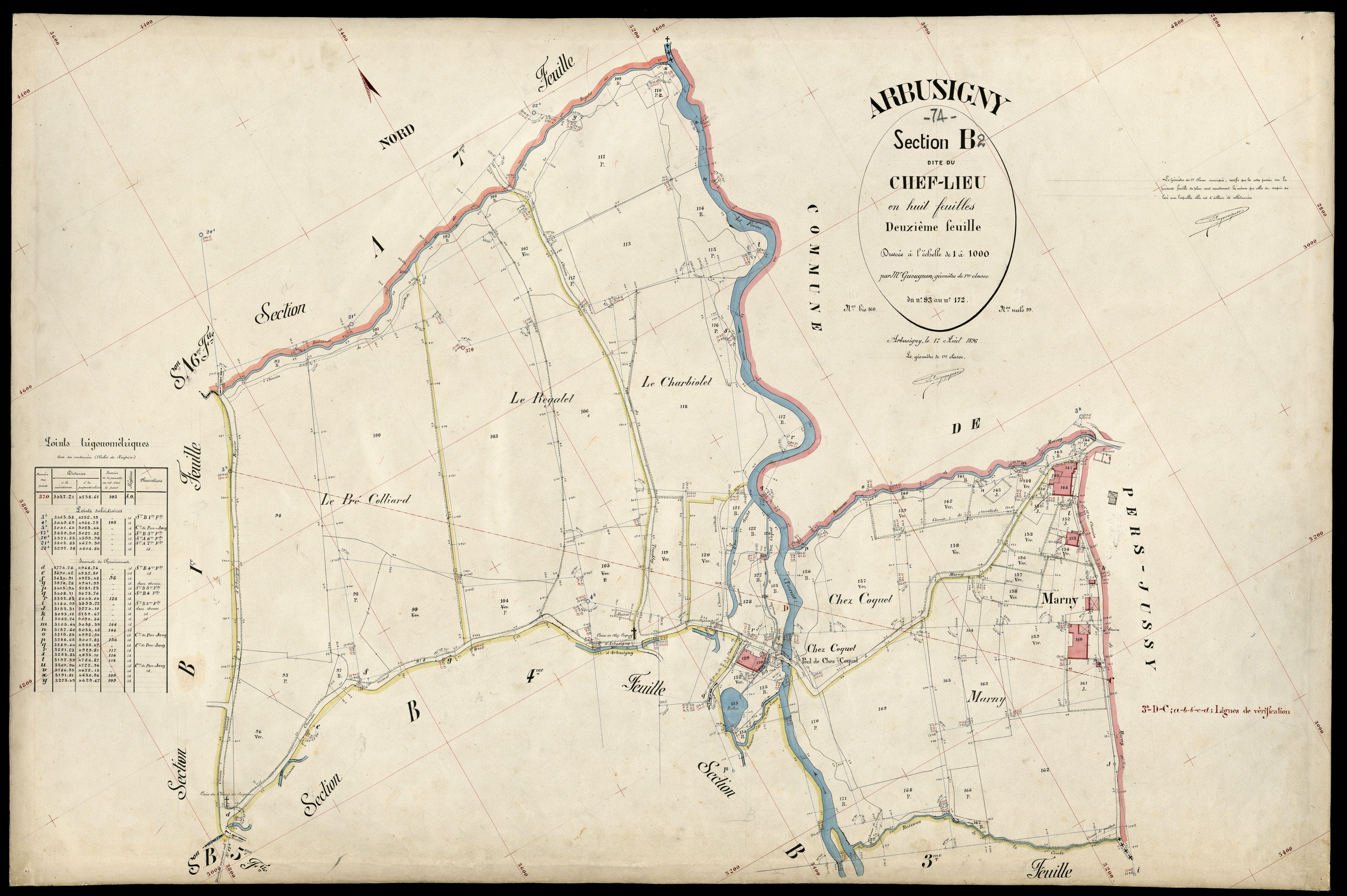 3 P 3 2409 - Feuille n° 3, parcelles n° 173 à 334 - 17 août 1896