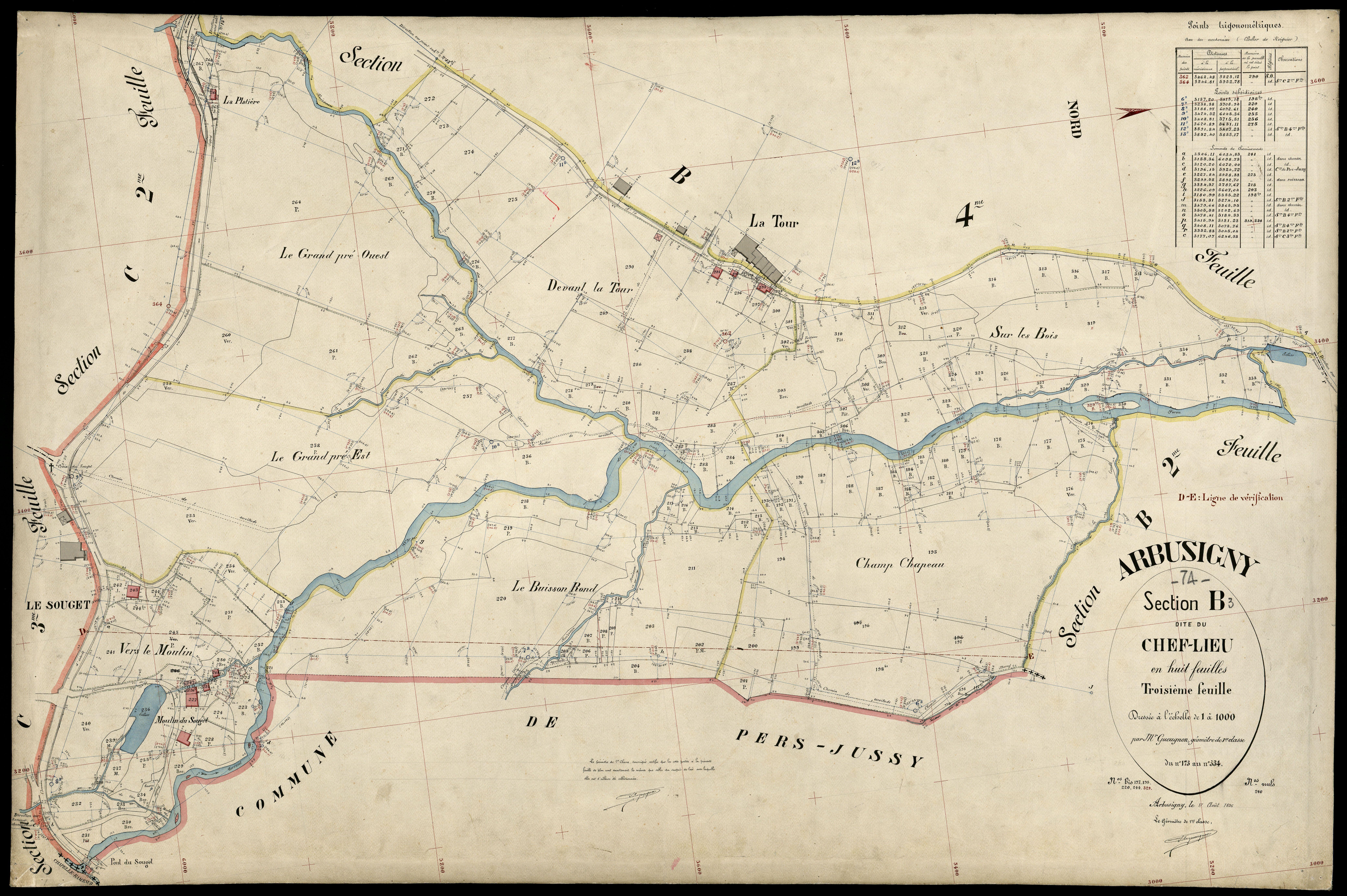 3 P 3 2410 - Feuille n° 4, parcelles n° 33 à 07 - 17 août 1896
