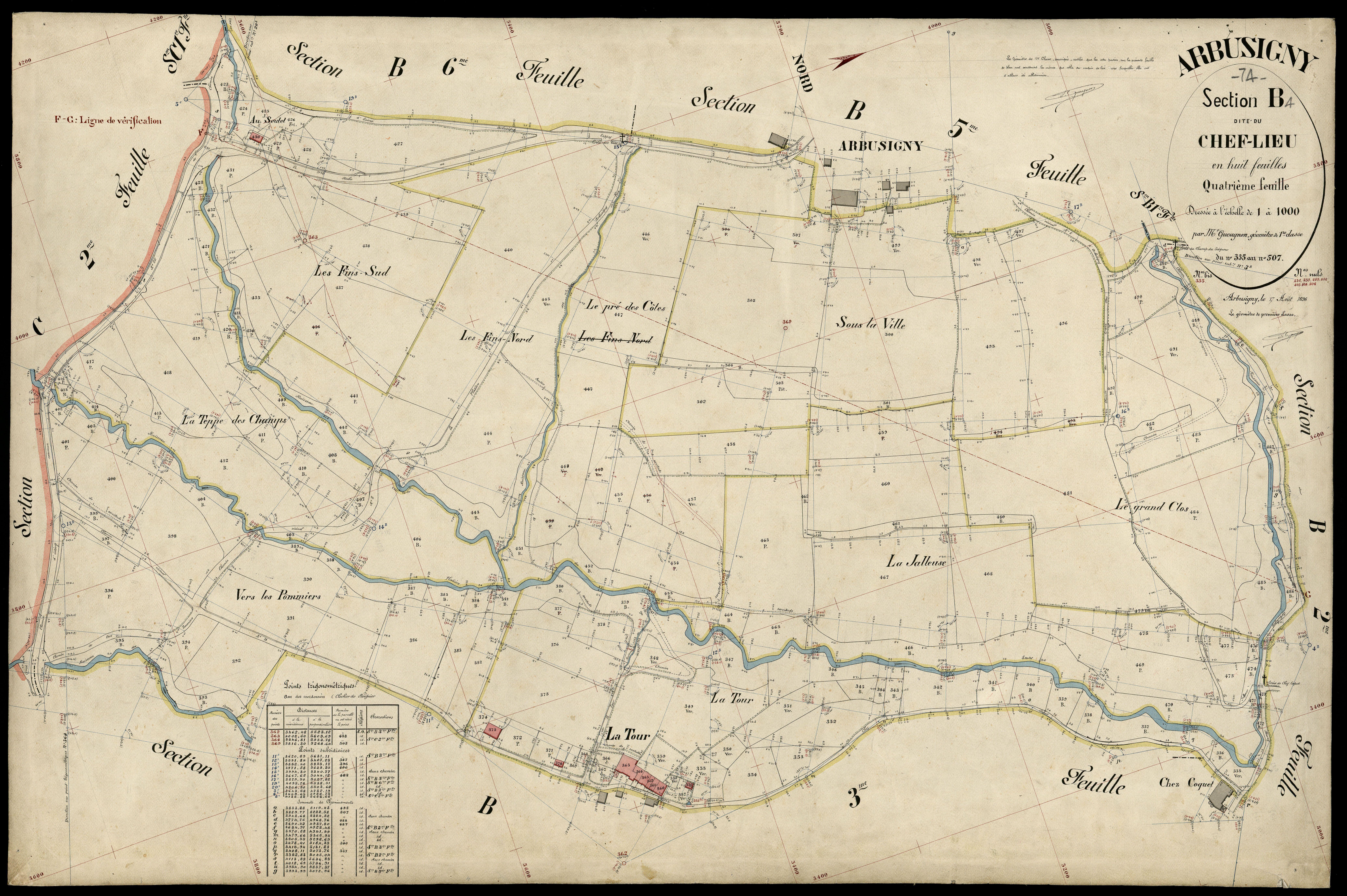 3 P 3 2411 - Feuille n° , parcelles n° 07bis à 71 - 17 août 1896