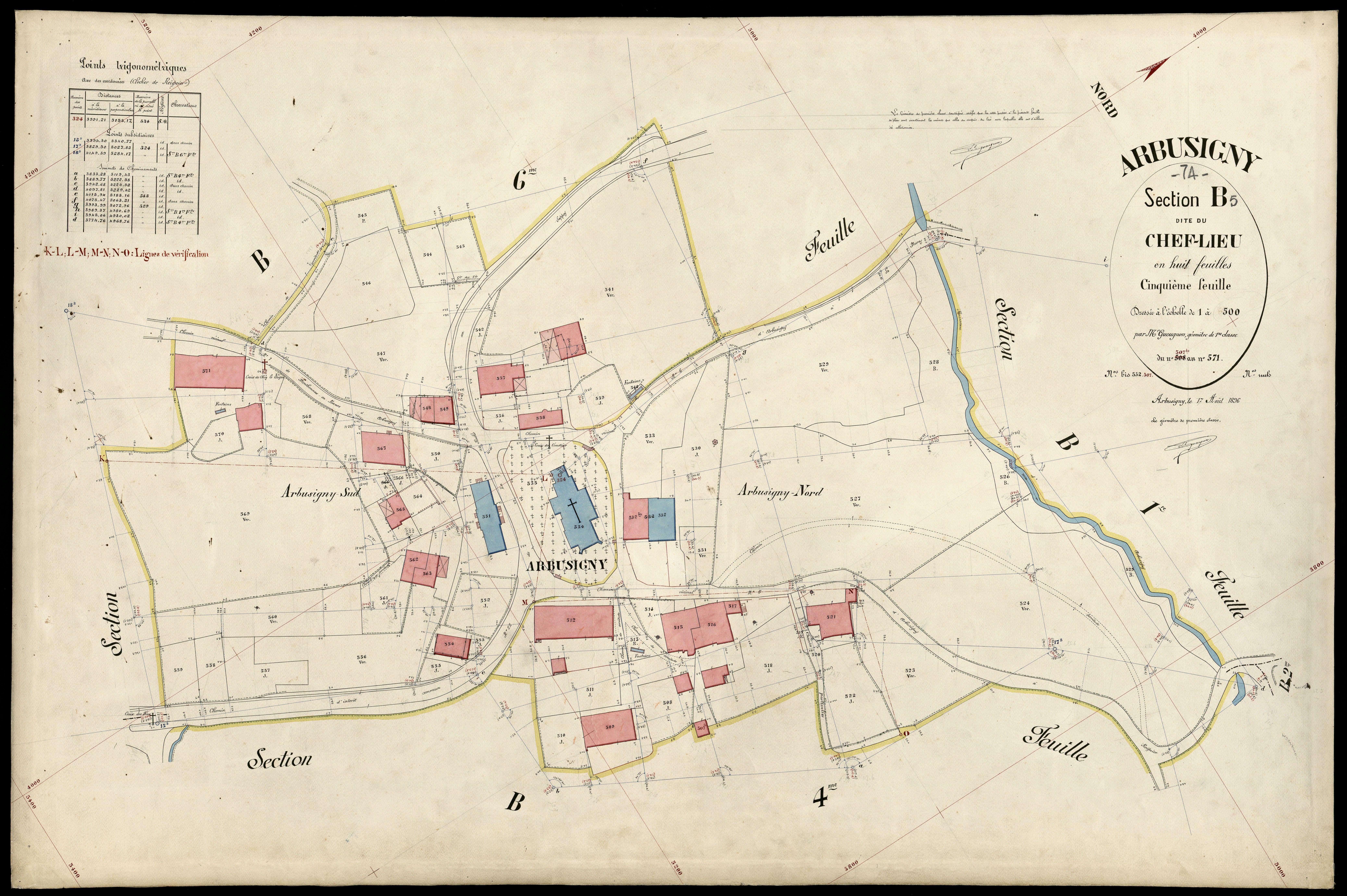 3 P 3 2412 - Feuille n° 6, parcelles n° 72 à 68 - 17 août 1896
