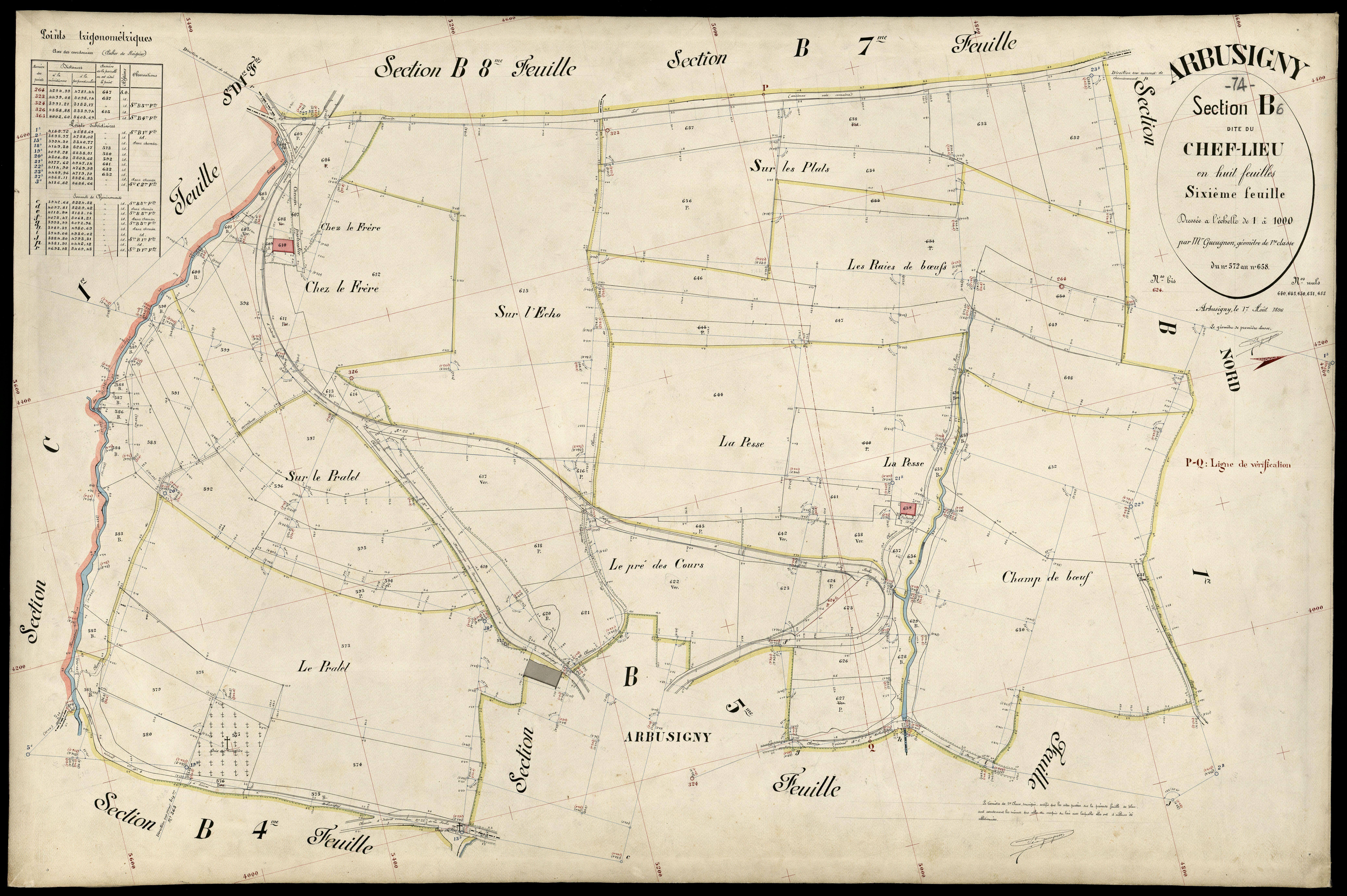 3 P 3 2413 - Feuille n° 7, parcelles n° 69 à 70 - 17 août 1896