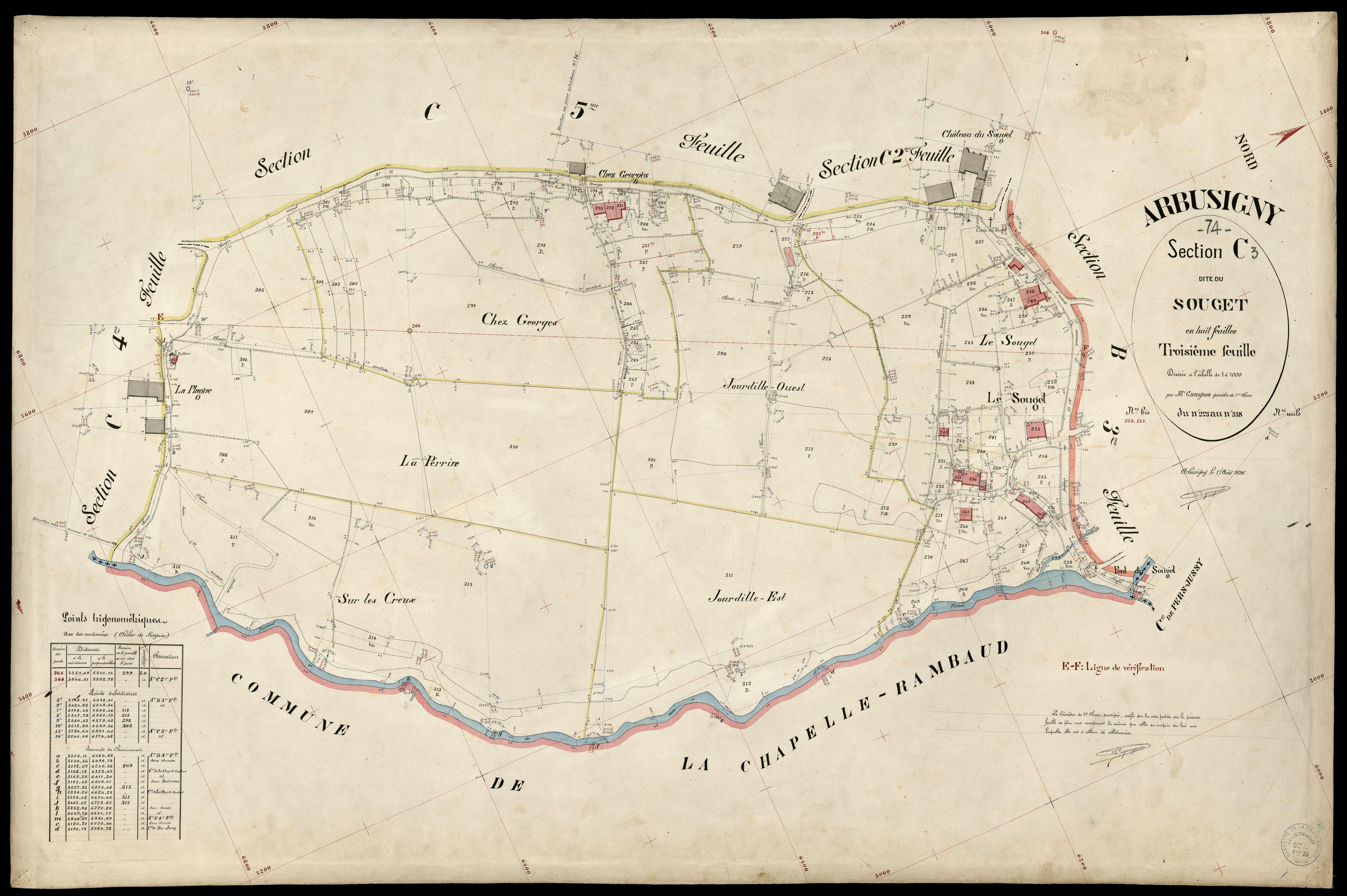 3 P 3 2418 - Feuille n° 4, parcelles n° 319 à 422 - 17 août 1896