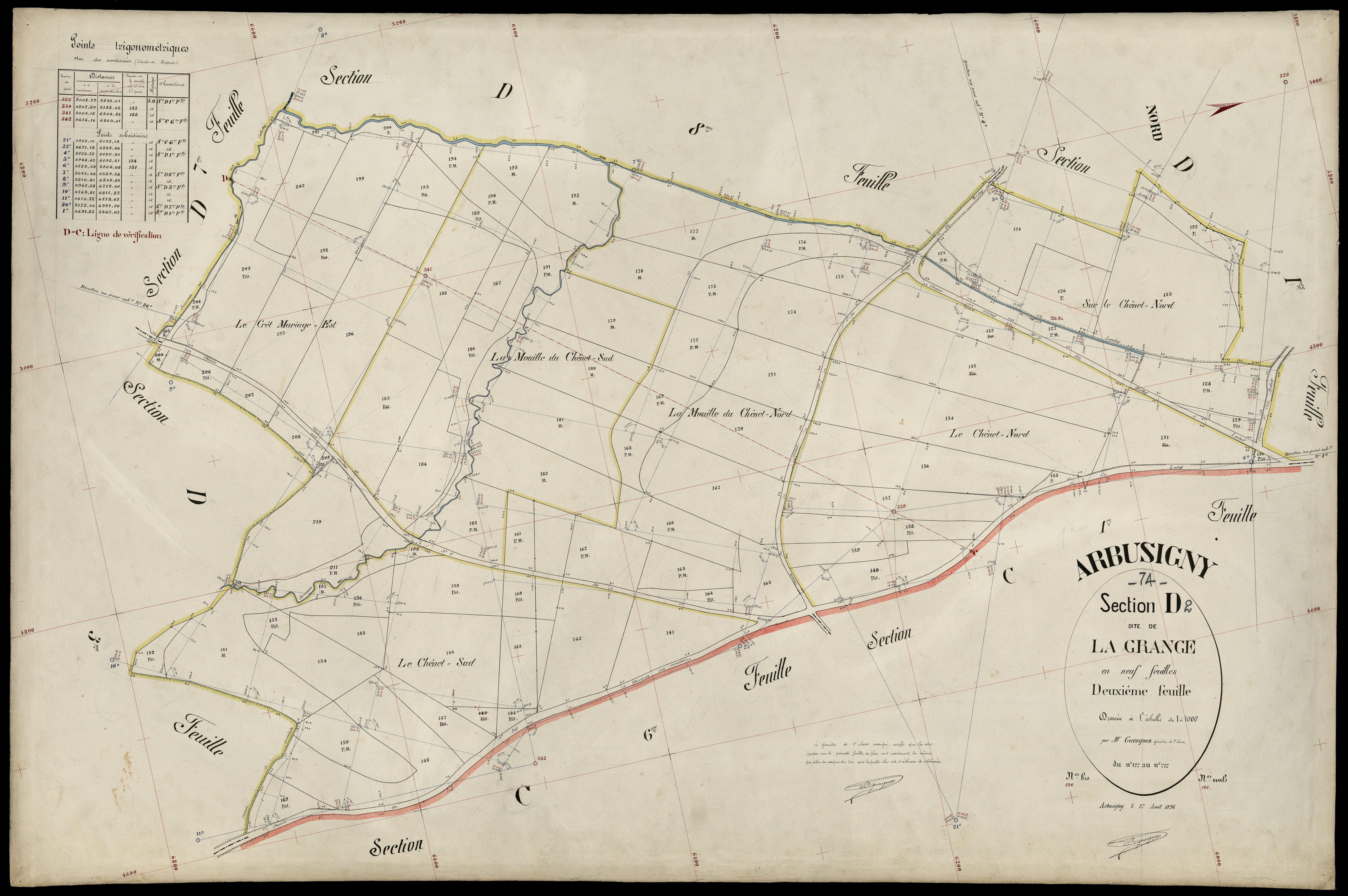 3 P 3 2425 - Feuille n° 3, parcelles n° 213 à 30 - 17 août 1896
