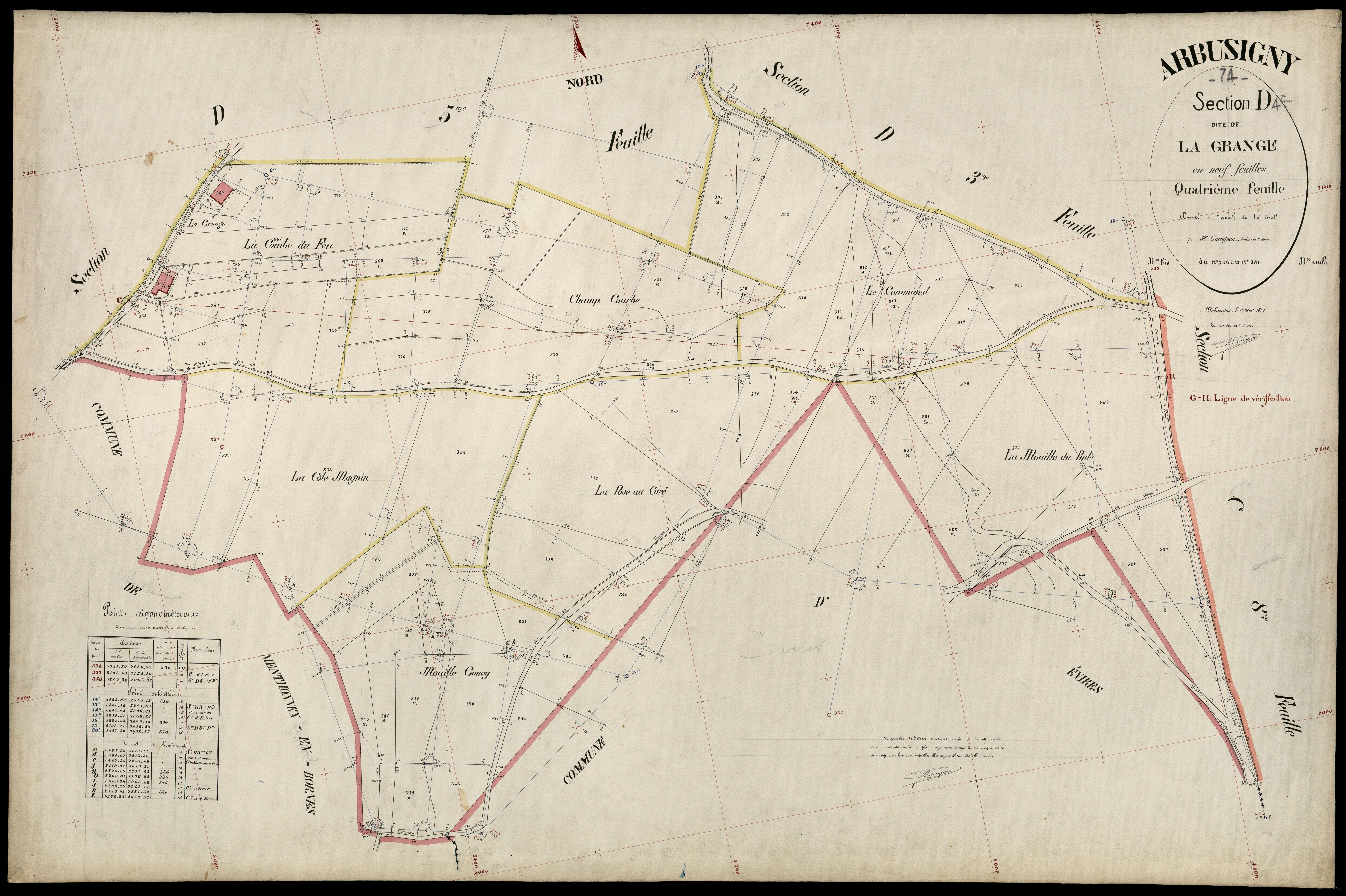 3 P 3 2427 - Feuille n° , parcelles n° 382 à 32 - 17 août 1896