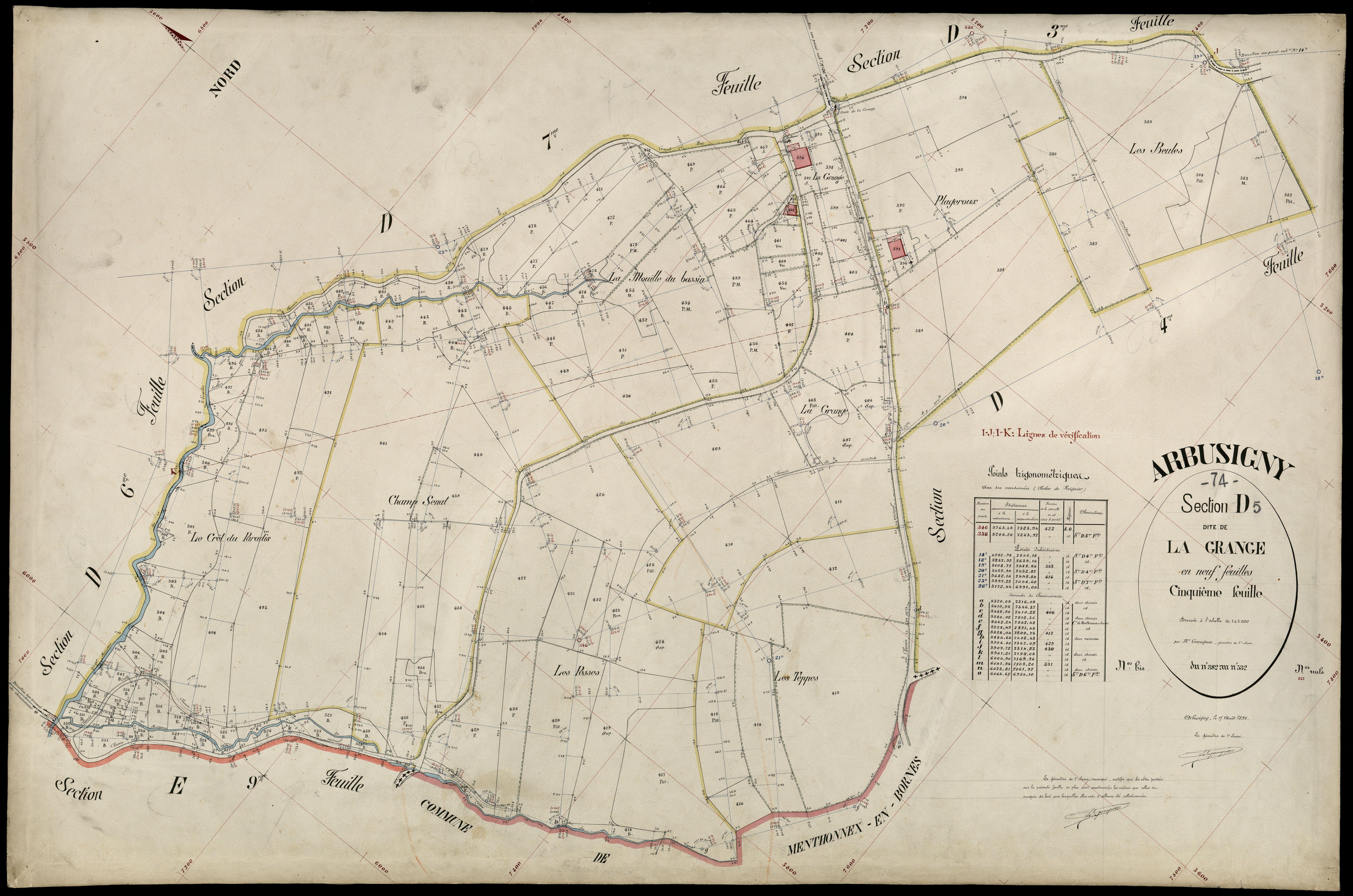 3 P 3 2428 - Feuille n° 6, parcelles n° 33 à 644 - 17 août 1896