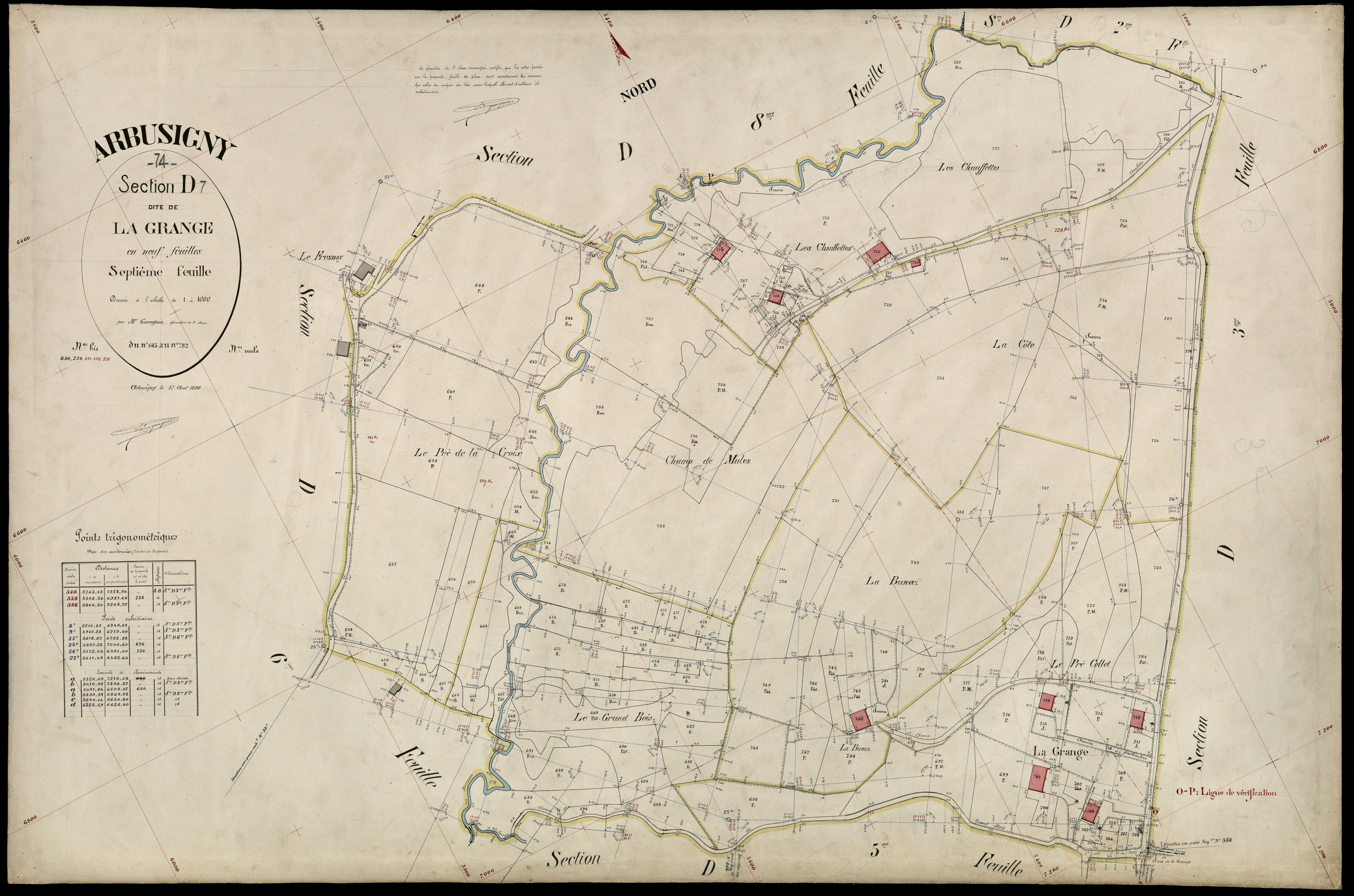 3 P 3 2430 - Feuille n° 8, parcelles n° 783 à 892 - 17 août 1896