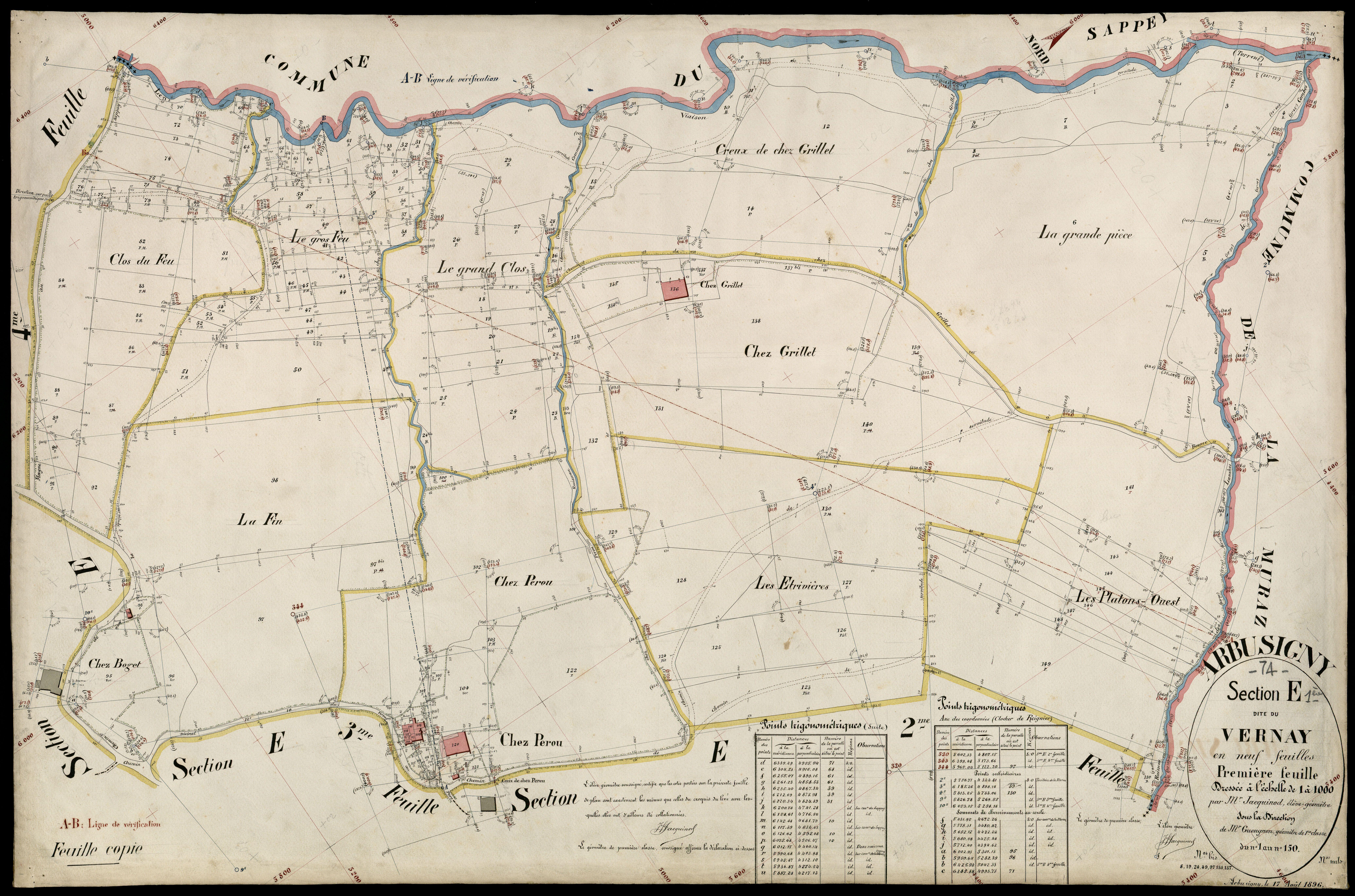 3 P 3 2433 - Feuille n° 2, parcelles n° 11 à 26 - 17 août 1896