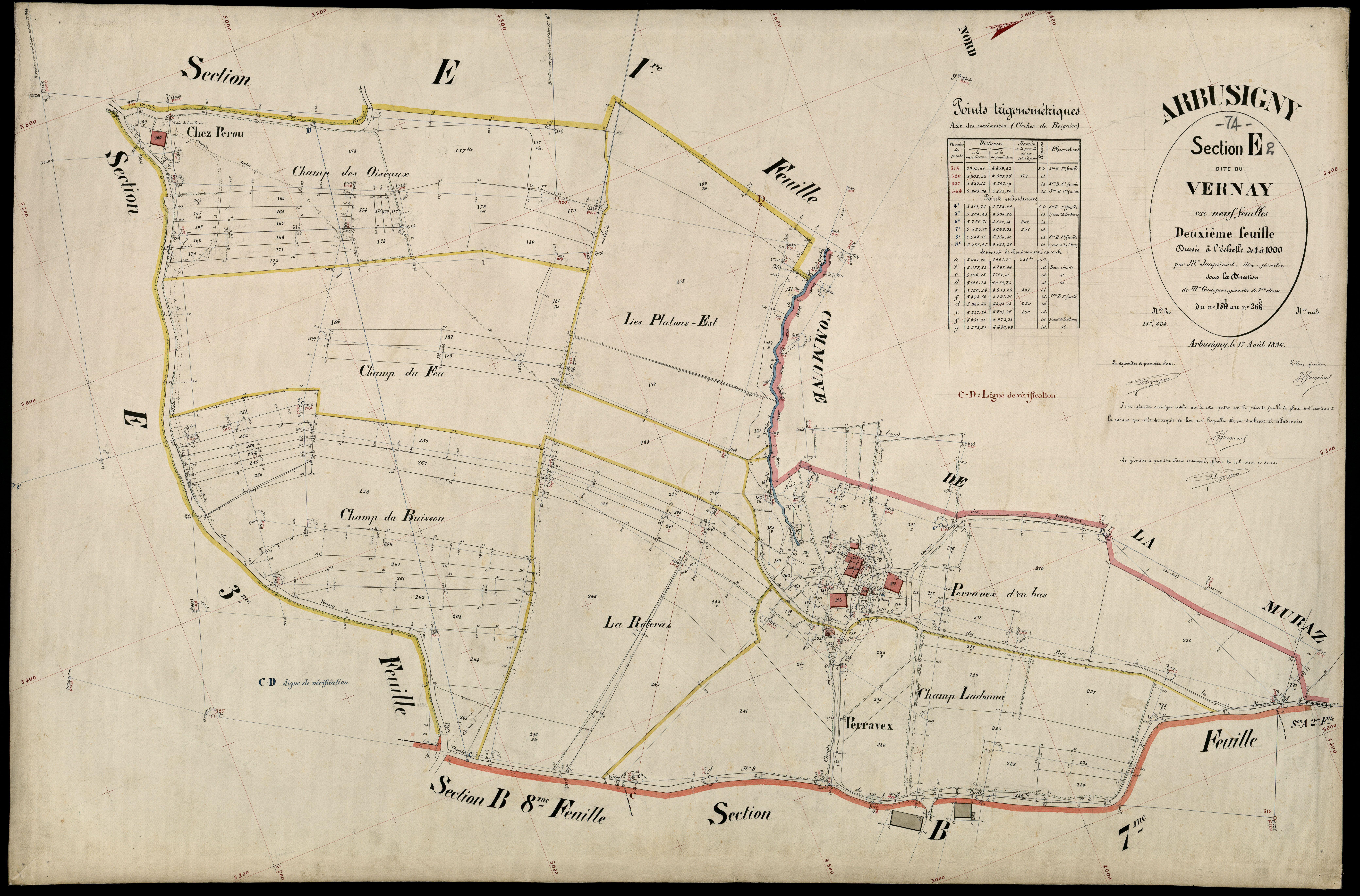 3 P 3 2434 - Feuille n° 3, parcelles n° 266 à 328 - 17 août 1896