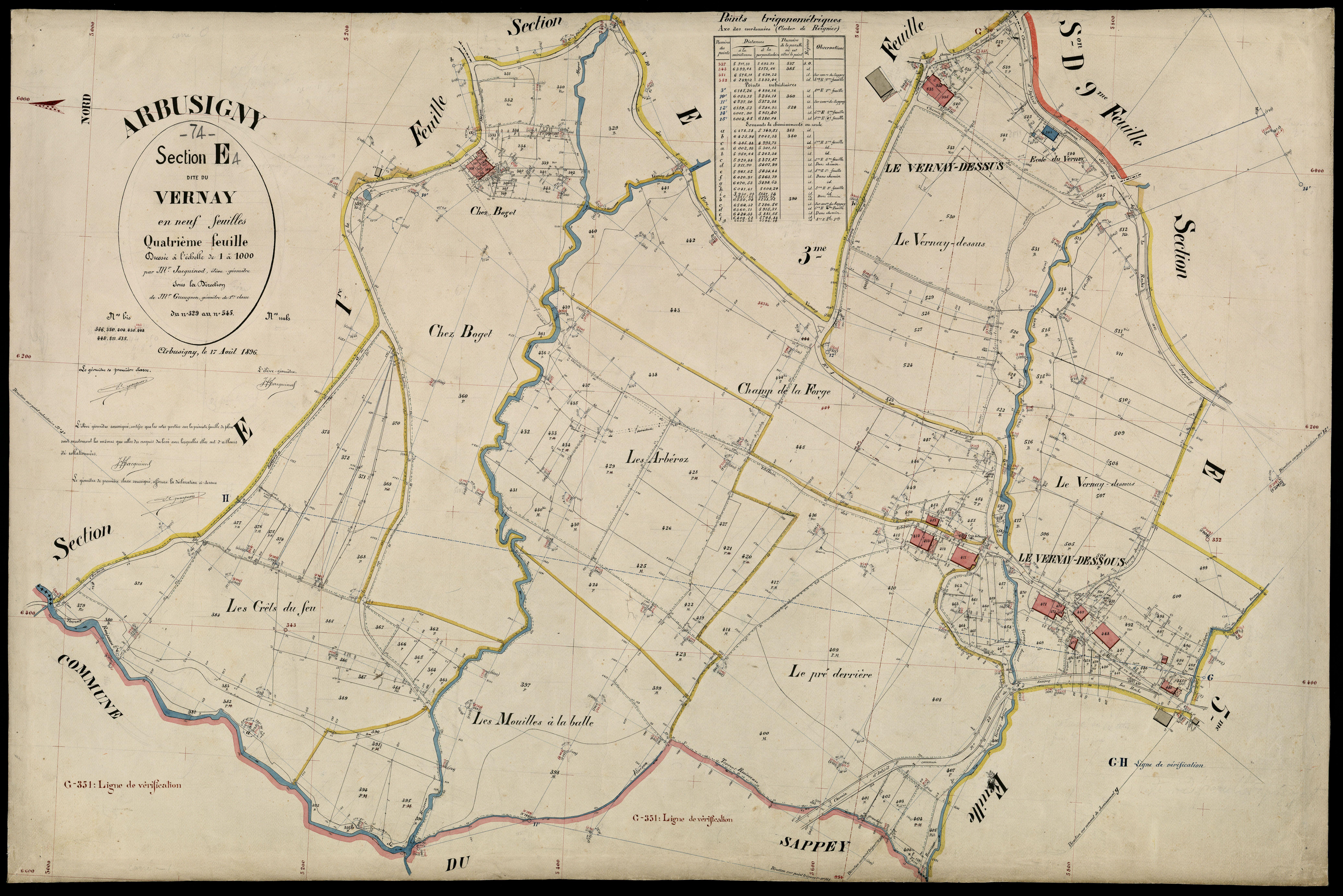 3 P 3 2436 - Feuille n° , parcelles n° 46 à 672 - 17 août 1896