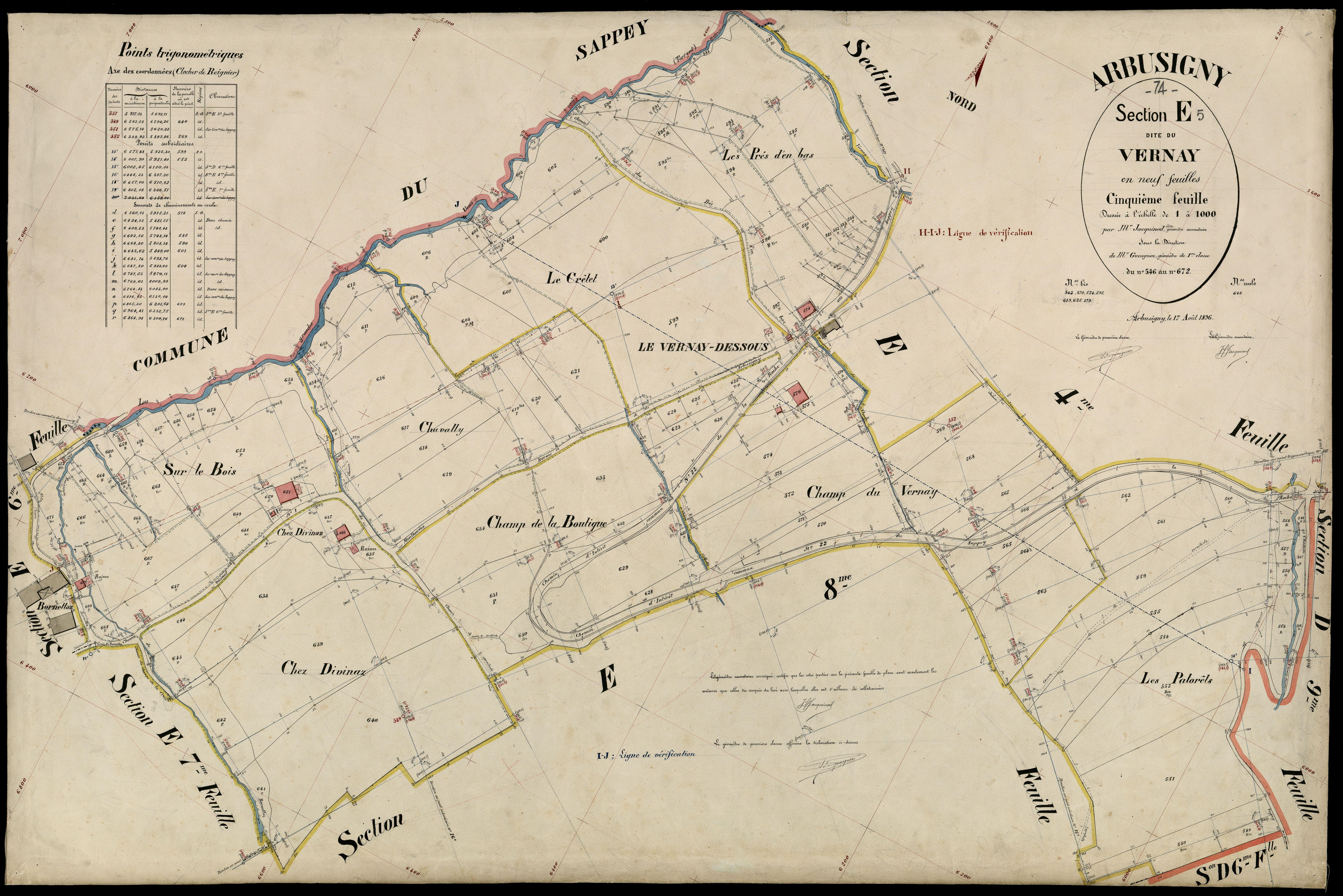 3 P 3 2437 - Feuille n° 6, parcelles n° 673 à 78 - 17 août 1896