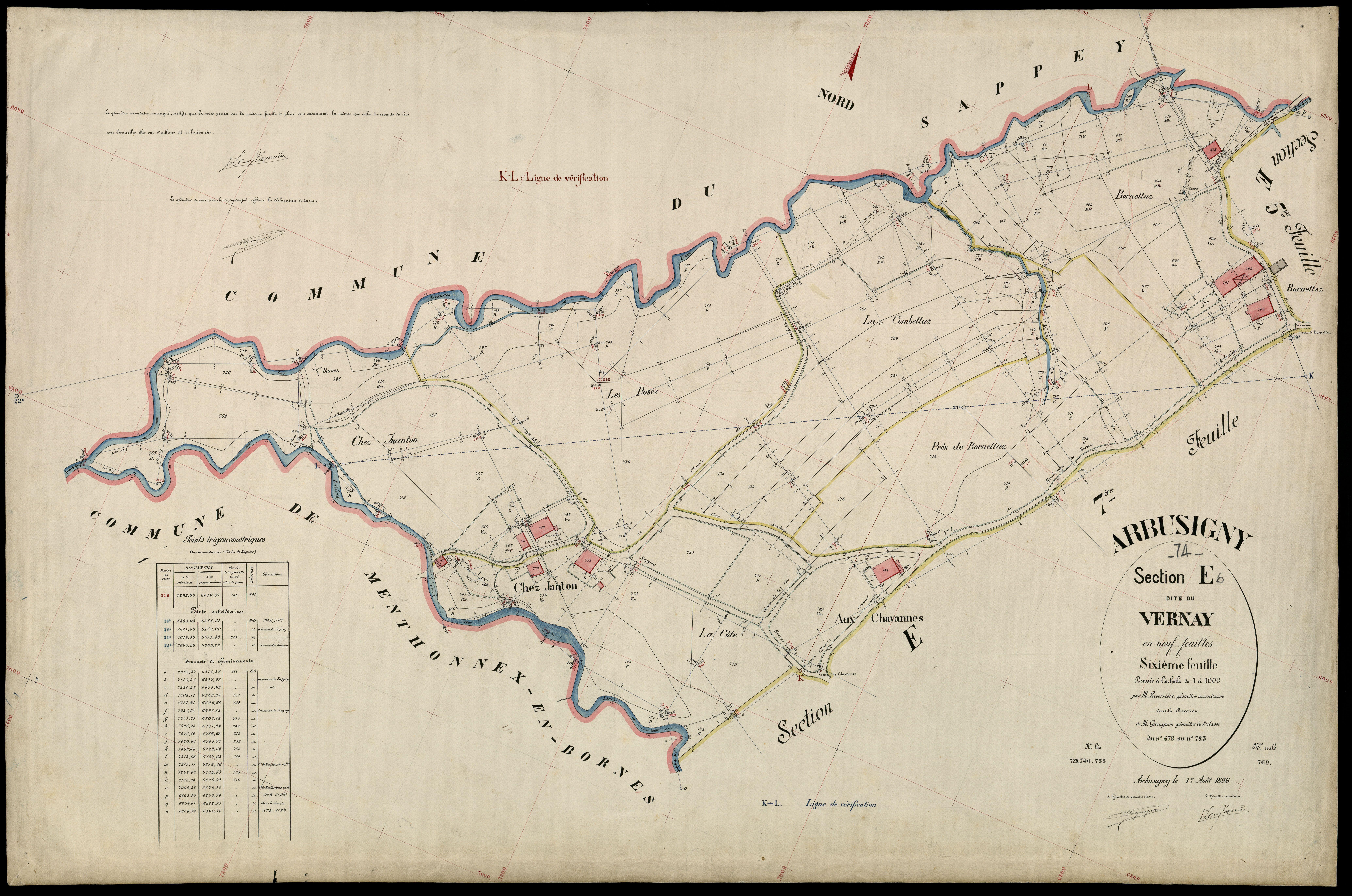 3 P 3 2438 - Feuille n° 7, parcelles n° 786 à 861 - 17 août 1896