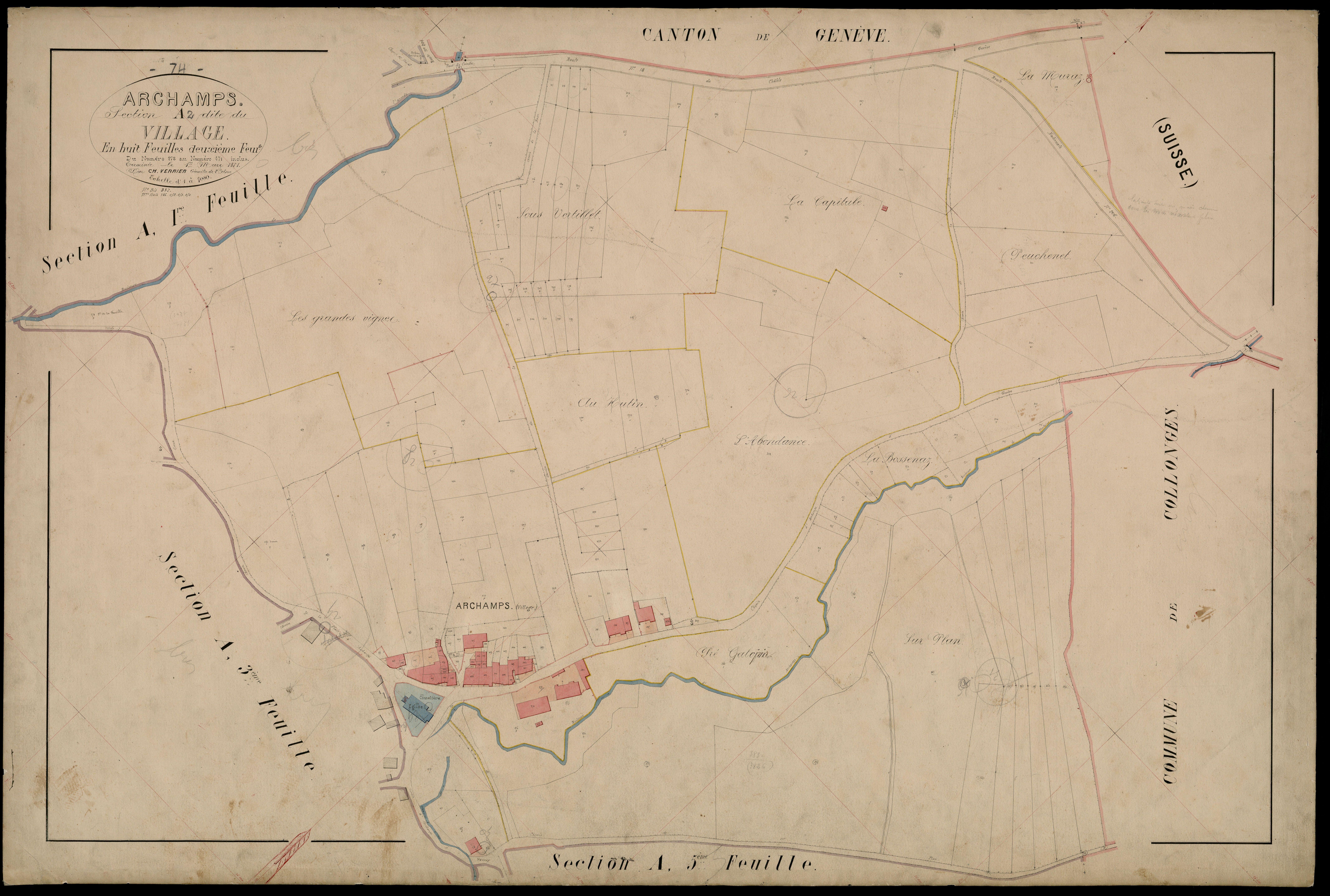3 P 3 2444 - Feuille n° 3, parcelles n° 472 à 70 - 30 mars 1870