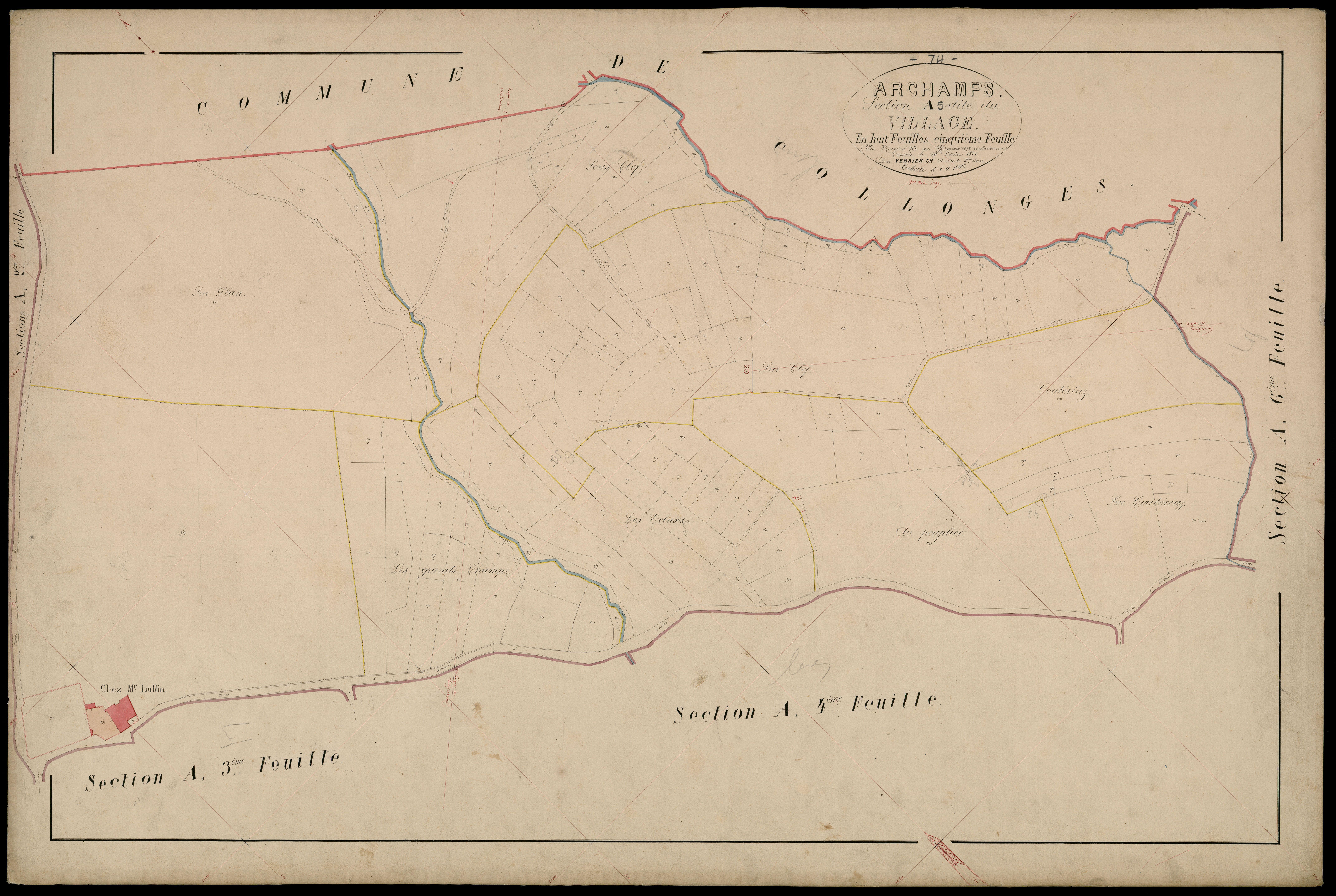 3 P 3 2447 - Feuille n° 6, parcelles n° 1099 à 1378 - 26 février 1871