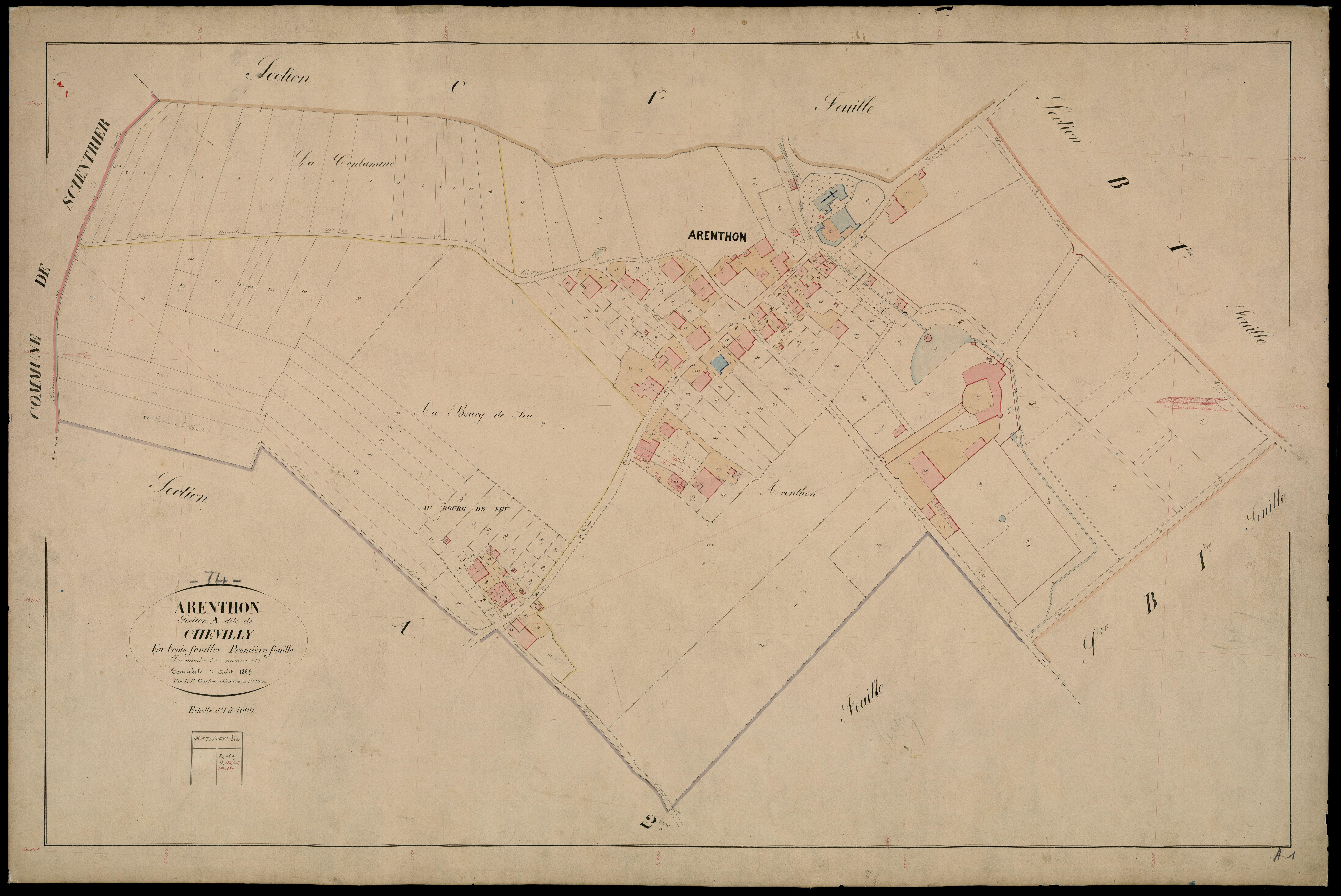 3 P 3 2471 - Feuille n° 2, parcelles n° 213 à 86 - 10 septembre 1869