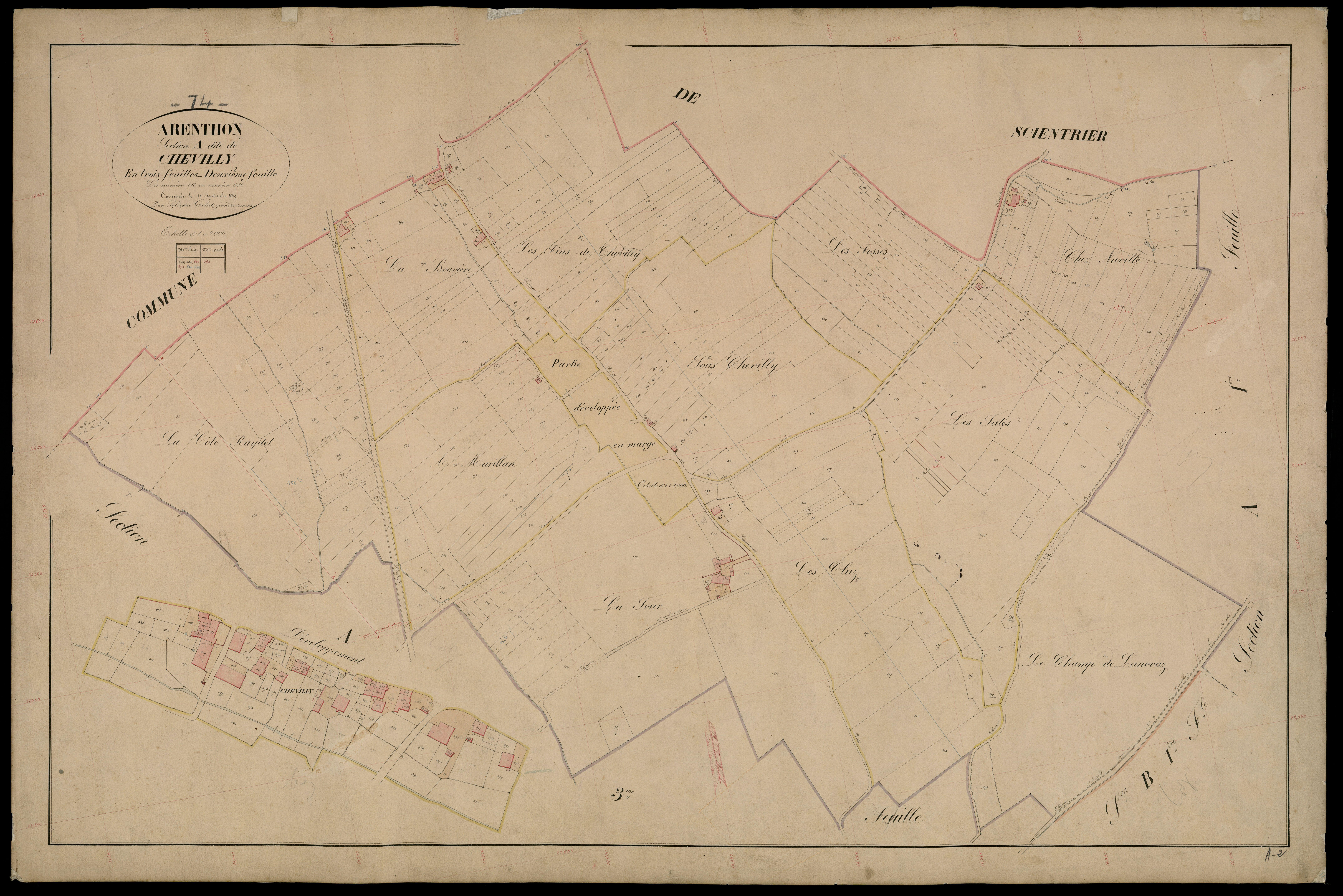 3 P 3 2472 - Feuille n° 3, parcelles n° 87 à 987 - 15 septembre 1869