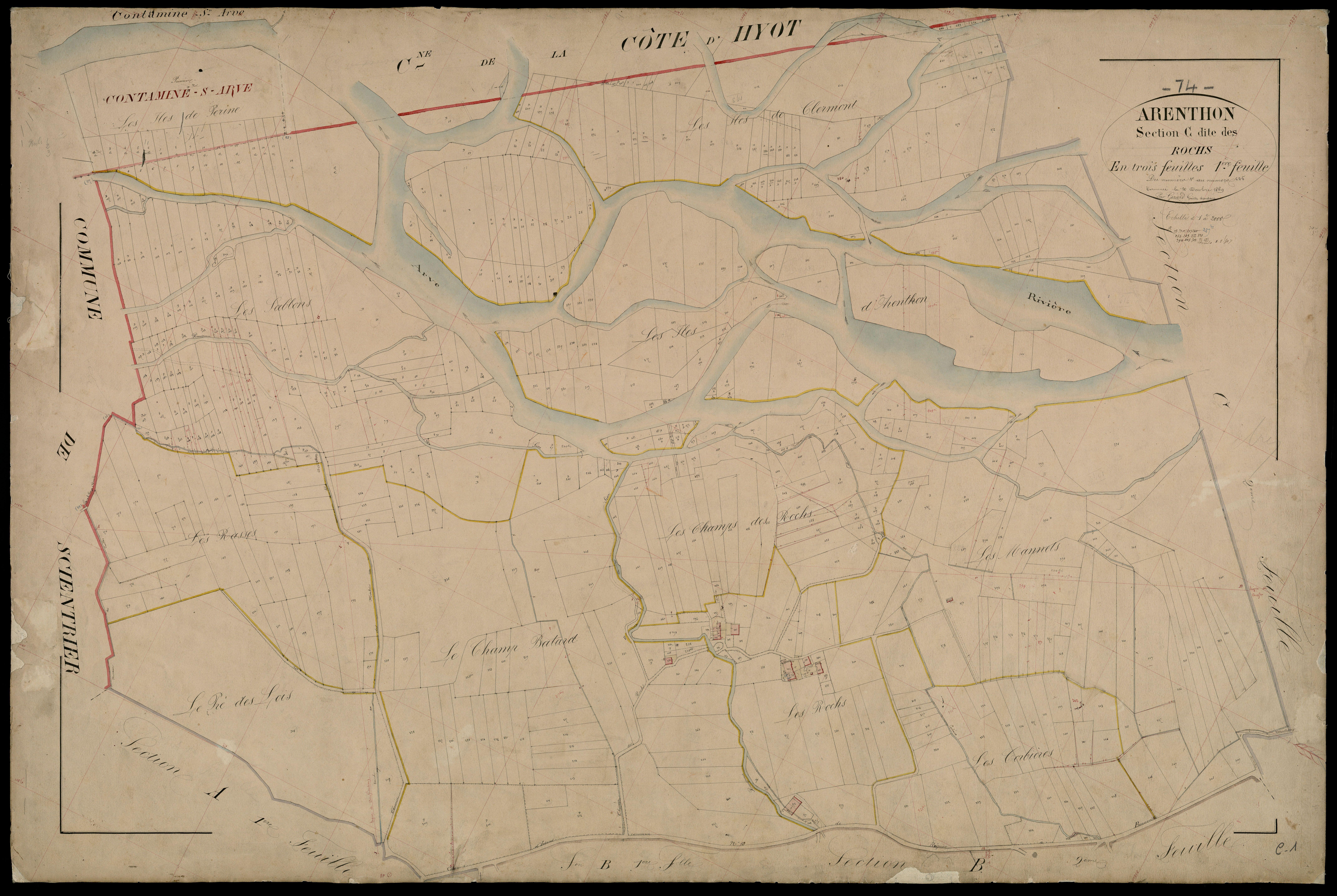 3 P 3 2476 - Feuille n° 2, parcelles n° 626 à 813 - 10 octobre 1869