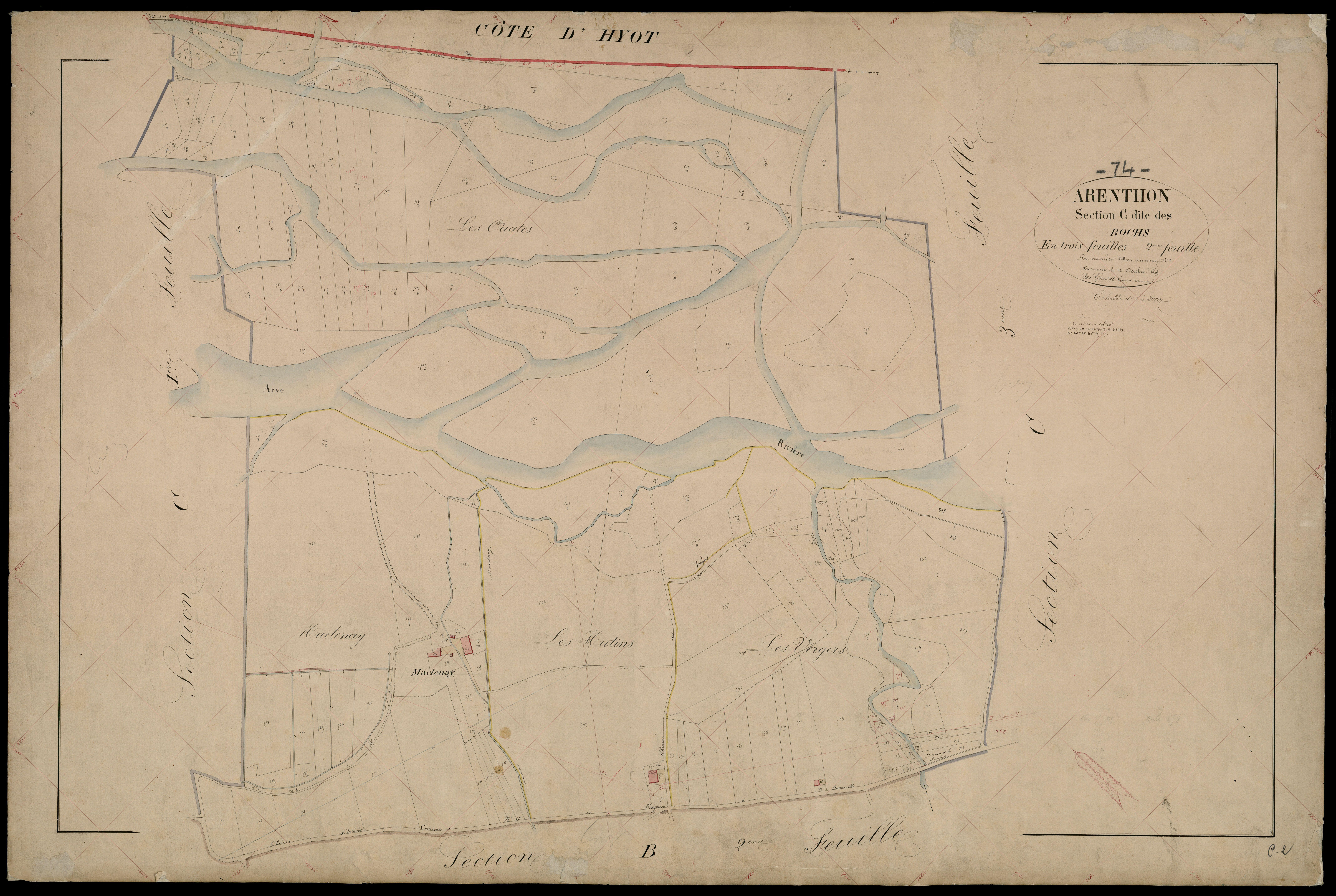 3 P 3 2477 - Feuille n° 3, parcelles n° 814 à 1089 - 10 octobre 1869