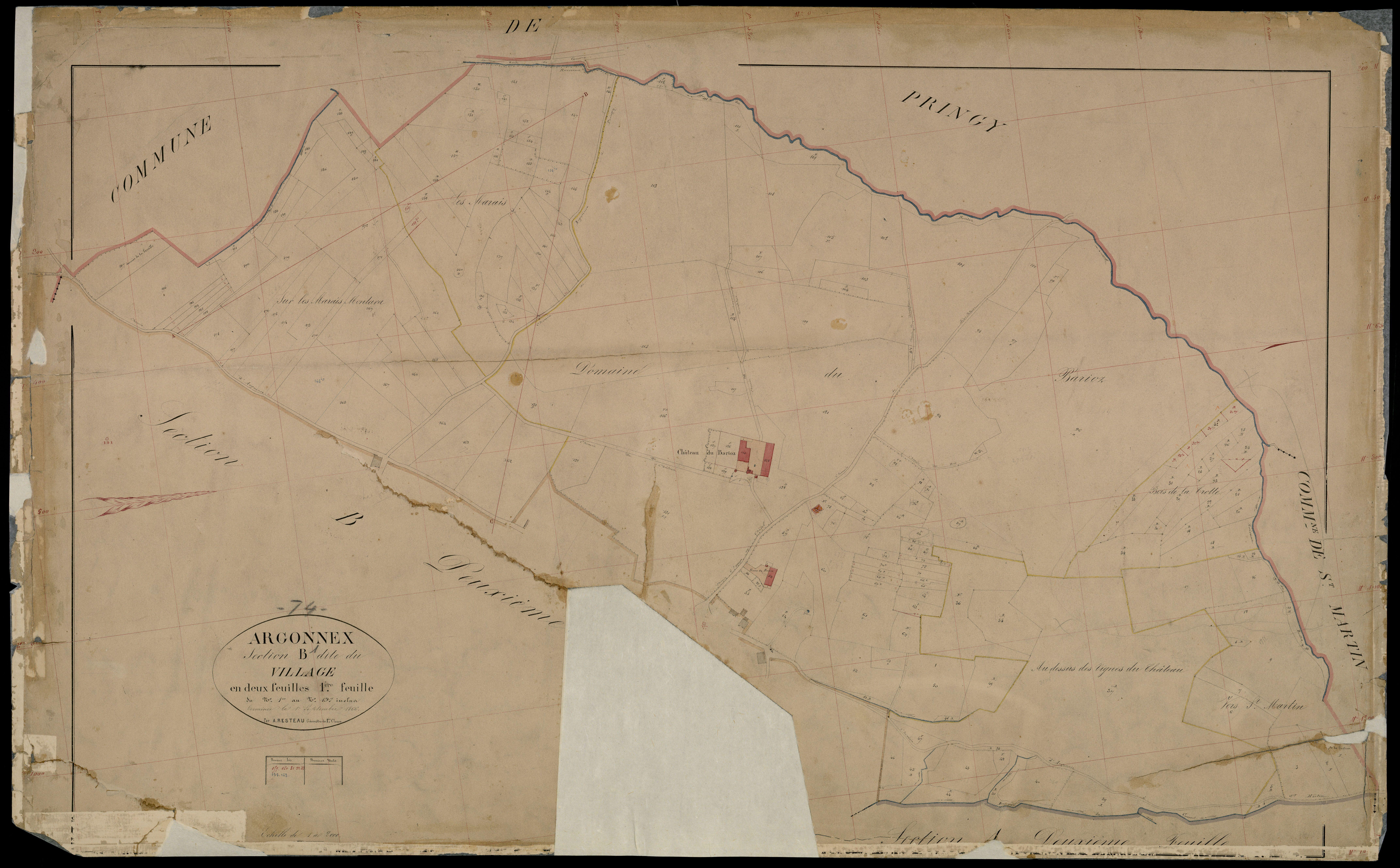 3 P 3 2483 - Feuille n° 2, parcelles n° 198 à 637 - 1er septembre 1866
