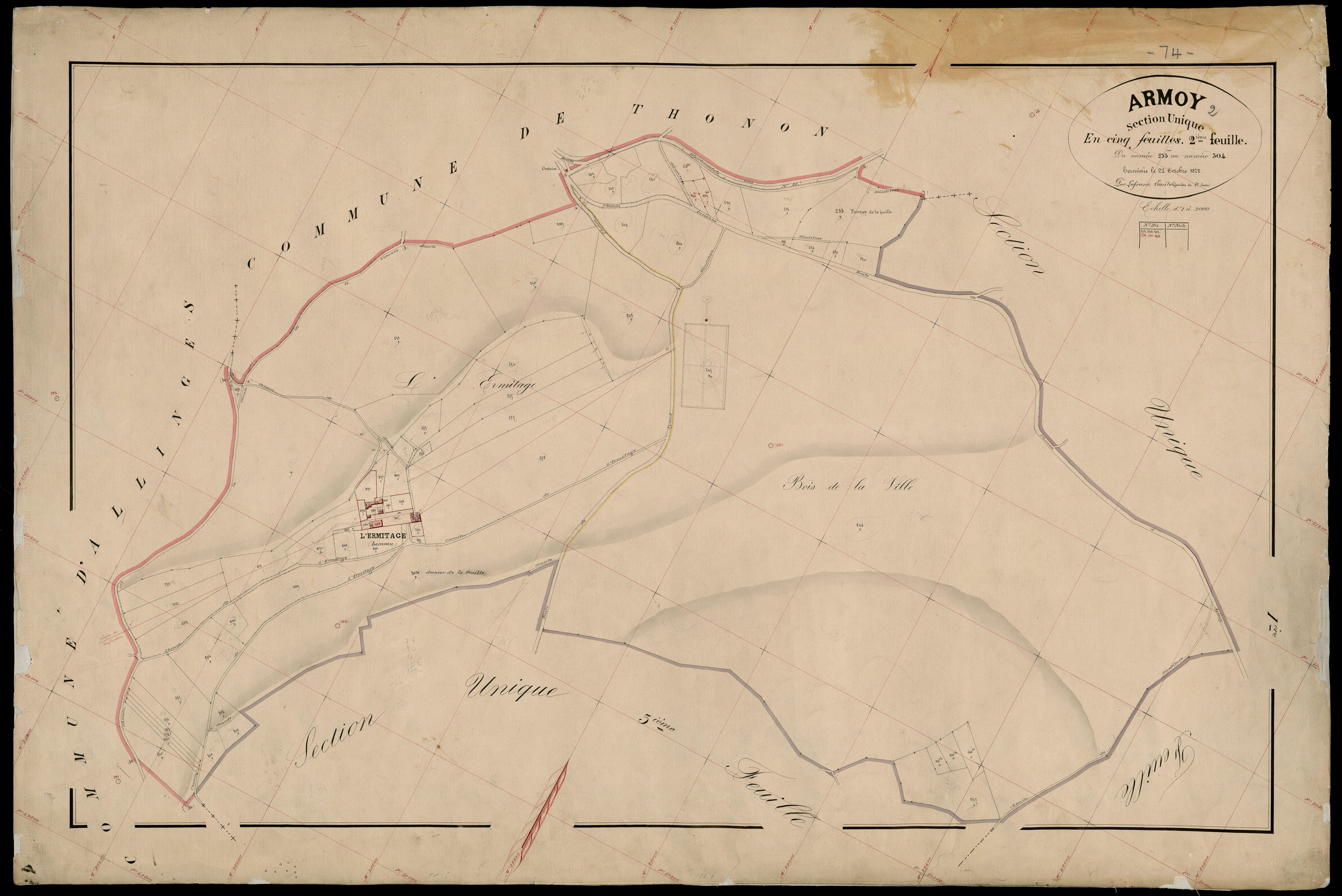 3 P 3 2487 - Feuille n° 3, parcelles n° 30 à 63 - 23 octobre 1872