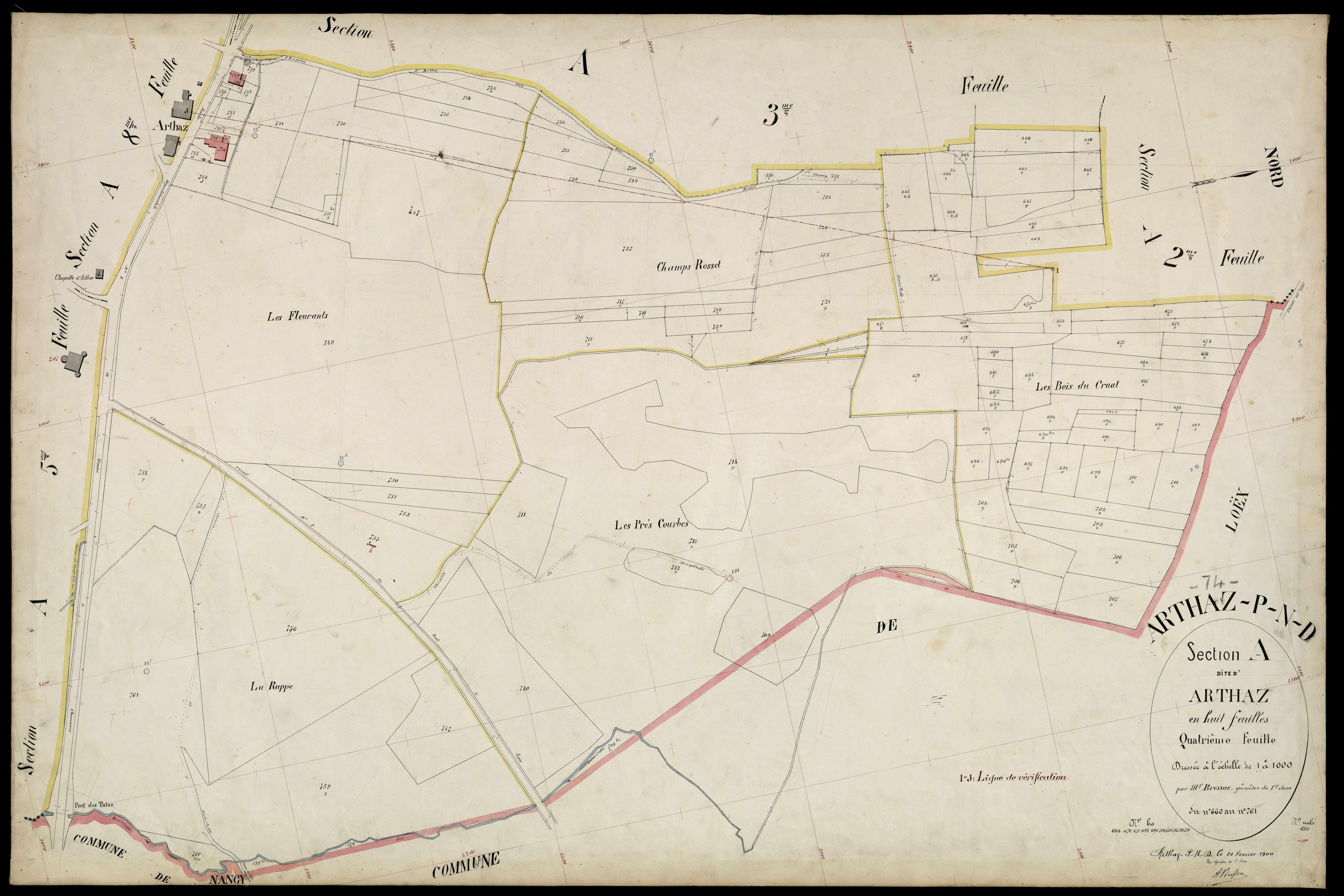 3 P 3 2495 - Feuille n° , parcelles n° 762 à 864 - 20 février 1900