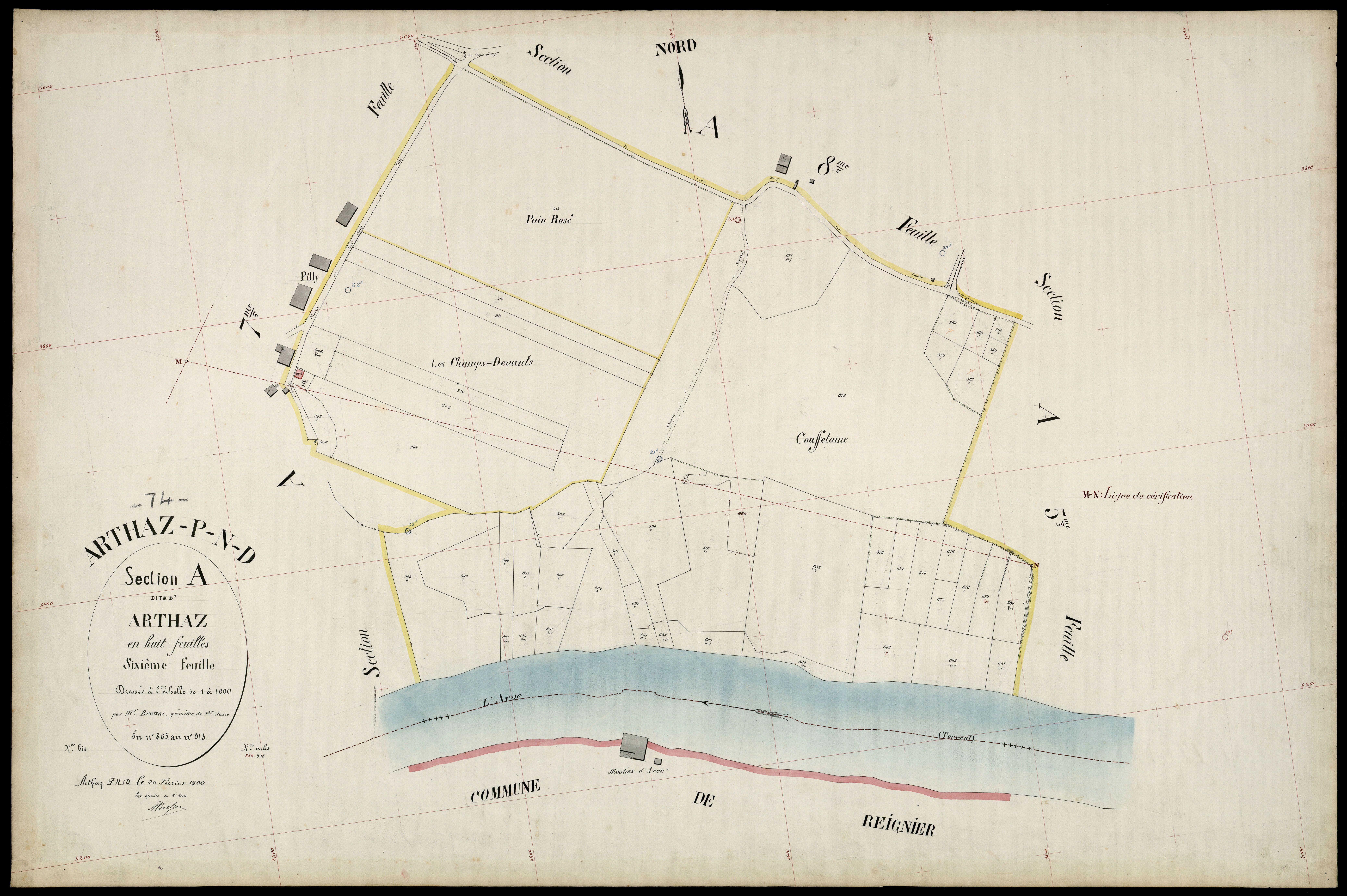 3 P 3 2497 - Feuille n° 7, parcelles n° 914 à 1028 - 20 février 1900