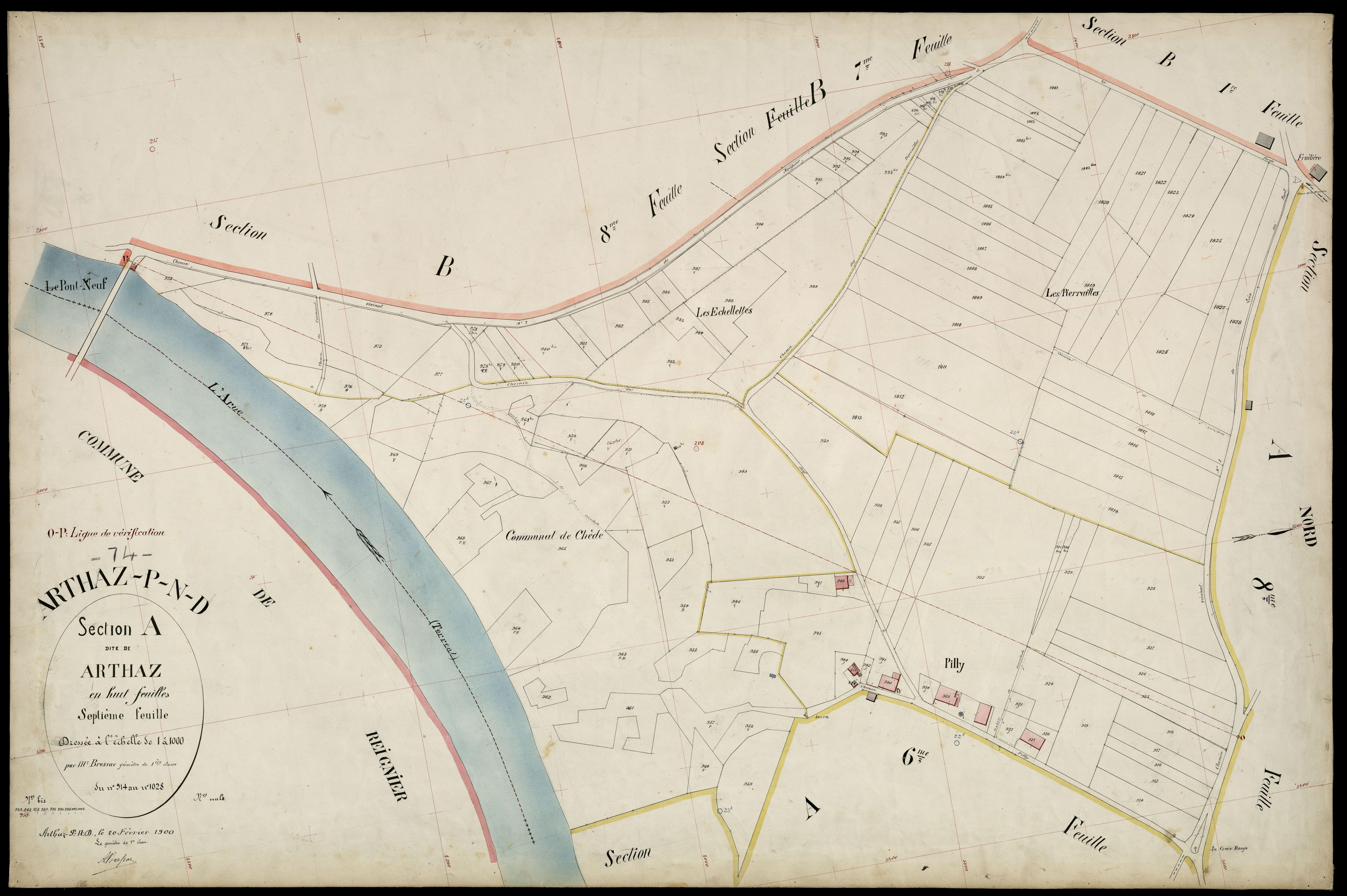 3 P 3 2498 - Feuille n° 8, parcelles n° 1029 à 1041 - 20 février 1900