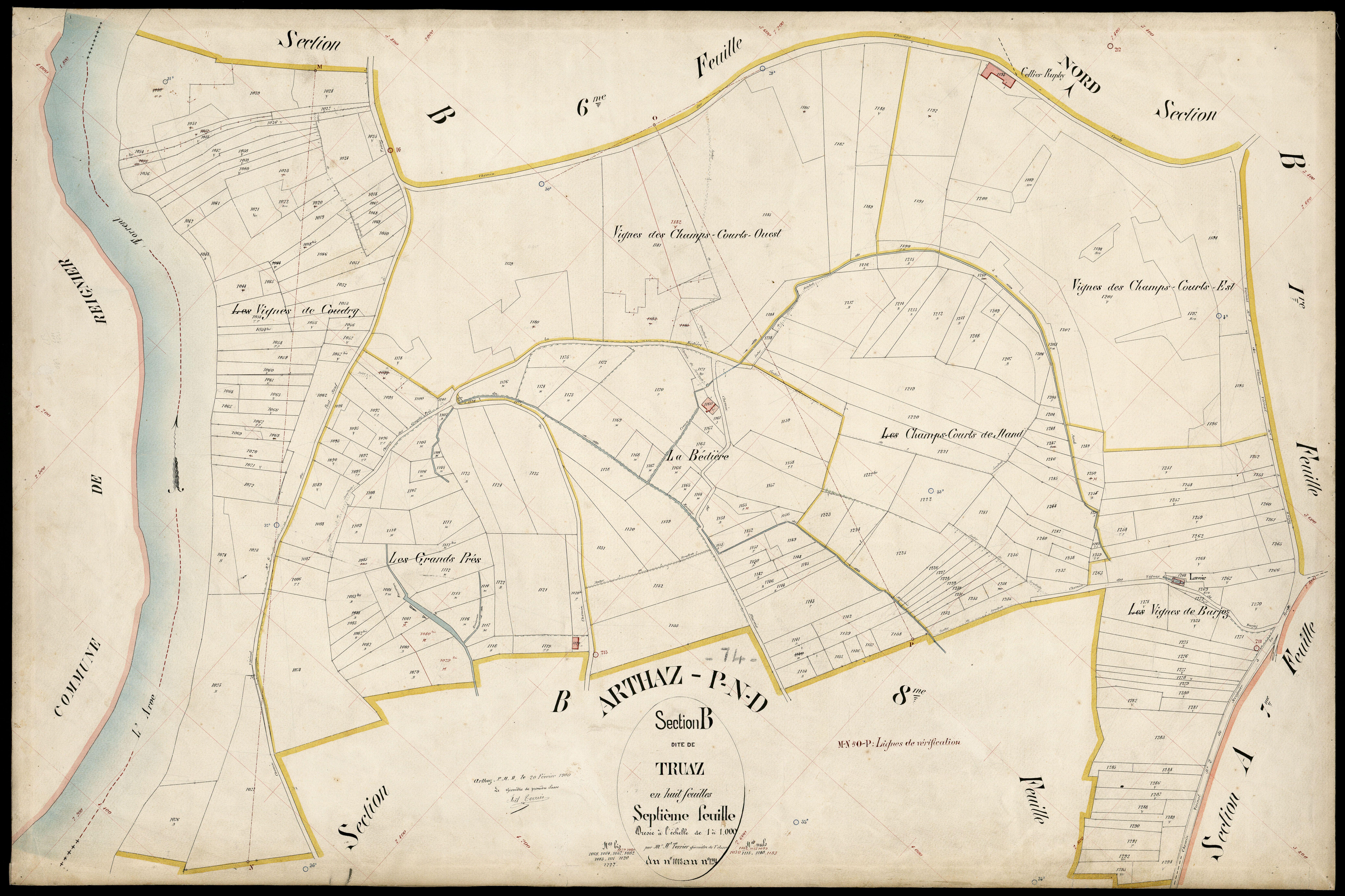 3 P 3 2506 - Feuille n° 8, parcelles n° 129 à 140 - 20 février 1900