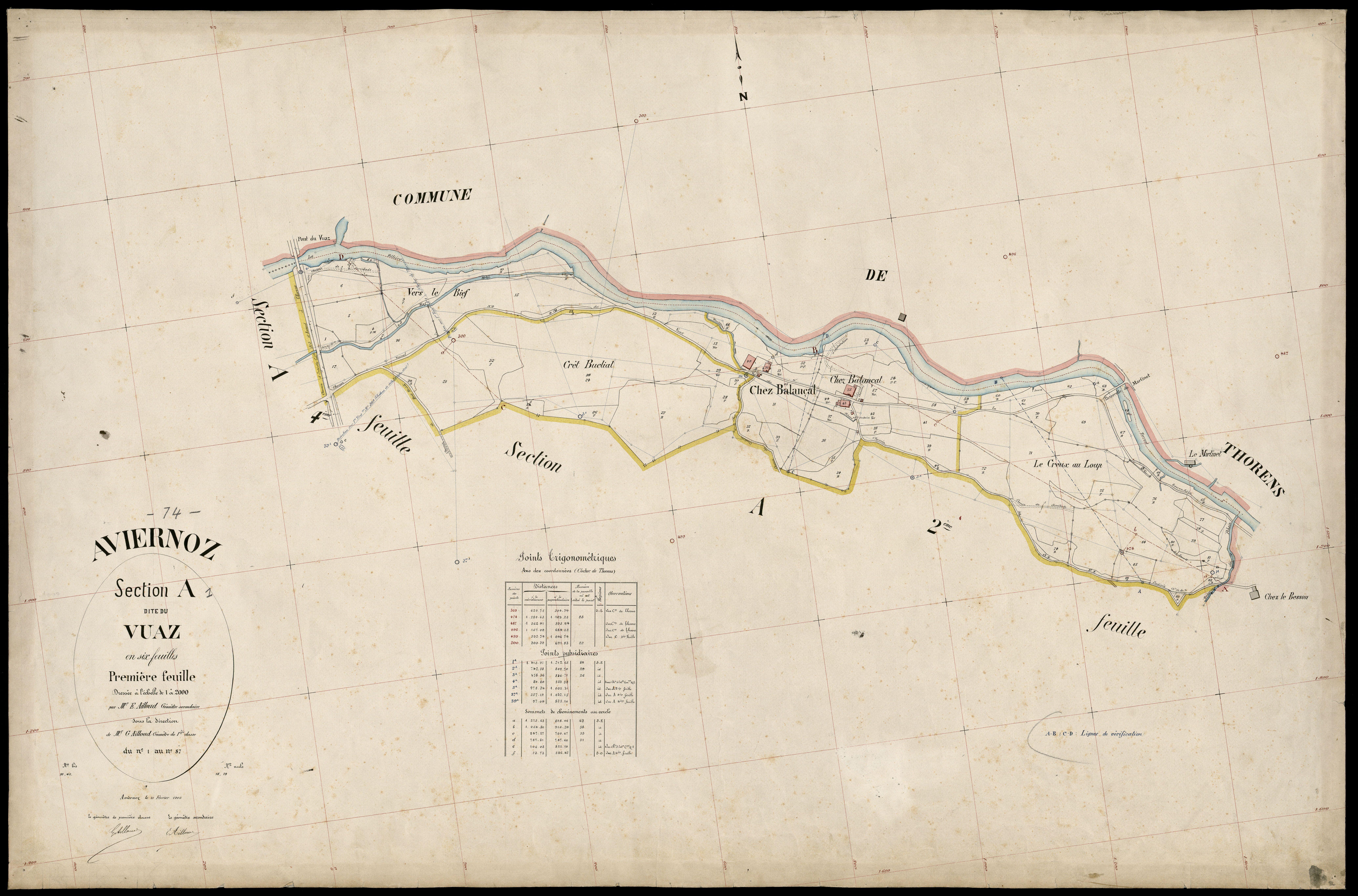 3 P 3 2509 - Feuille n° 2, parcelles n° 88 à 104 - 13 février 1905