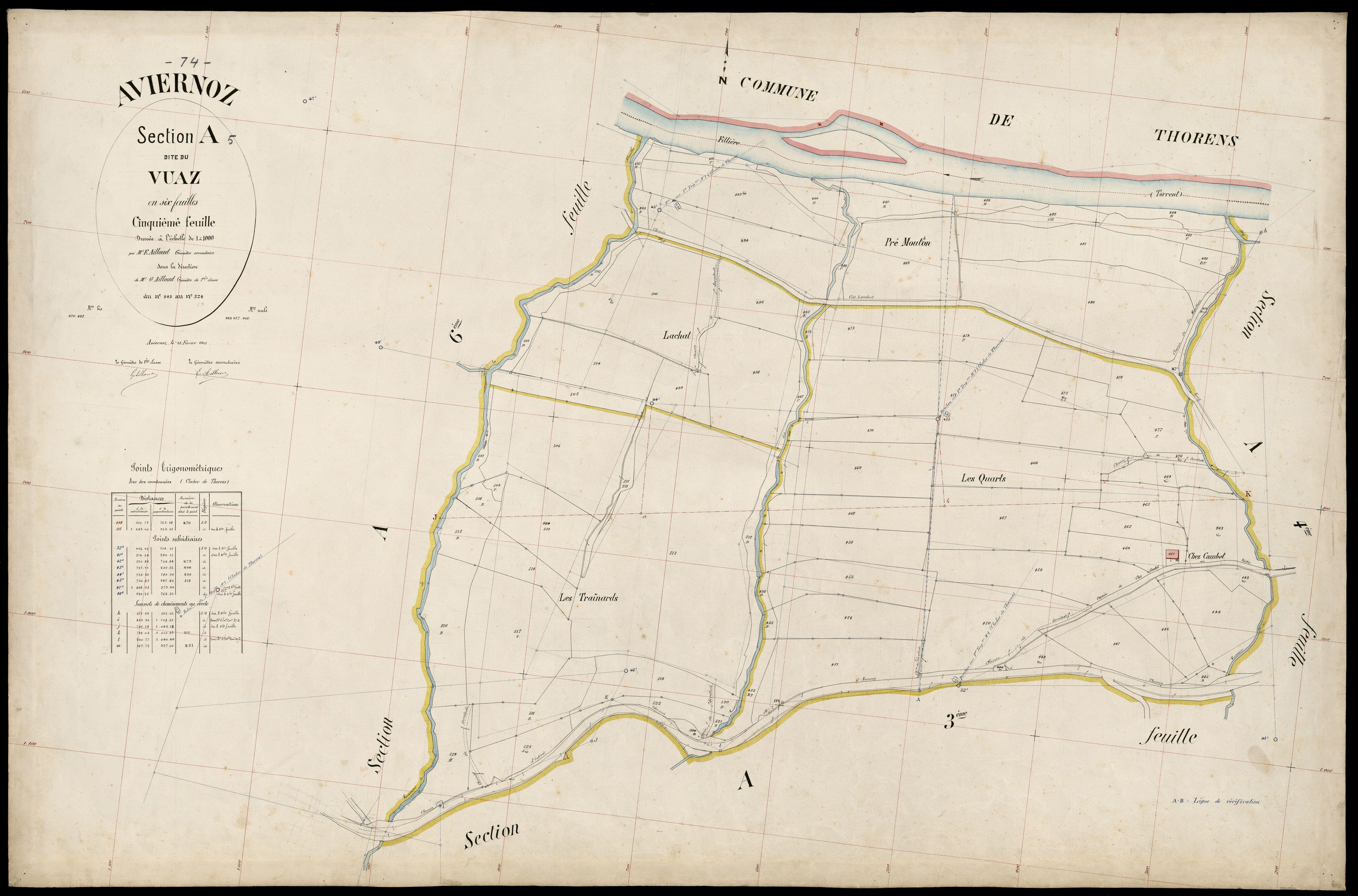 3 P 3 2513 - Feuille n° 6, parcelles n° 2 à 724 - 13 février 1905