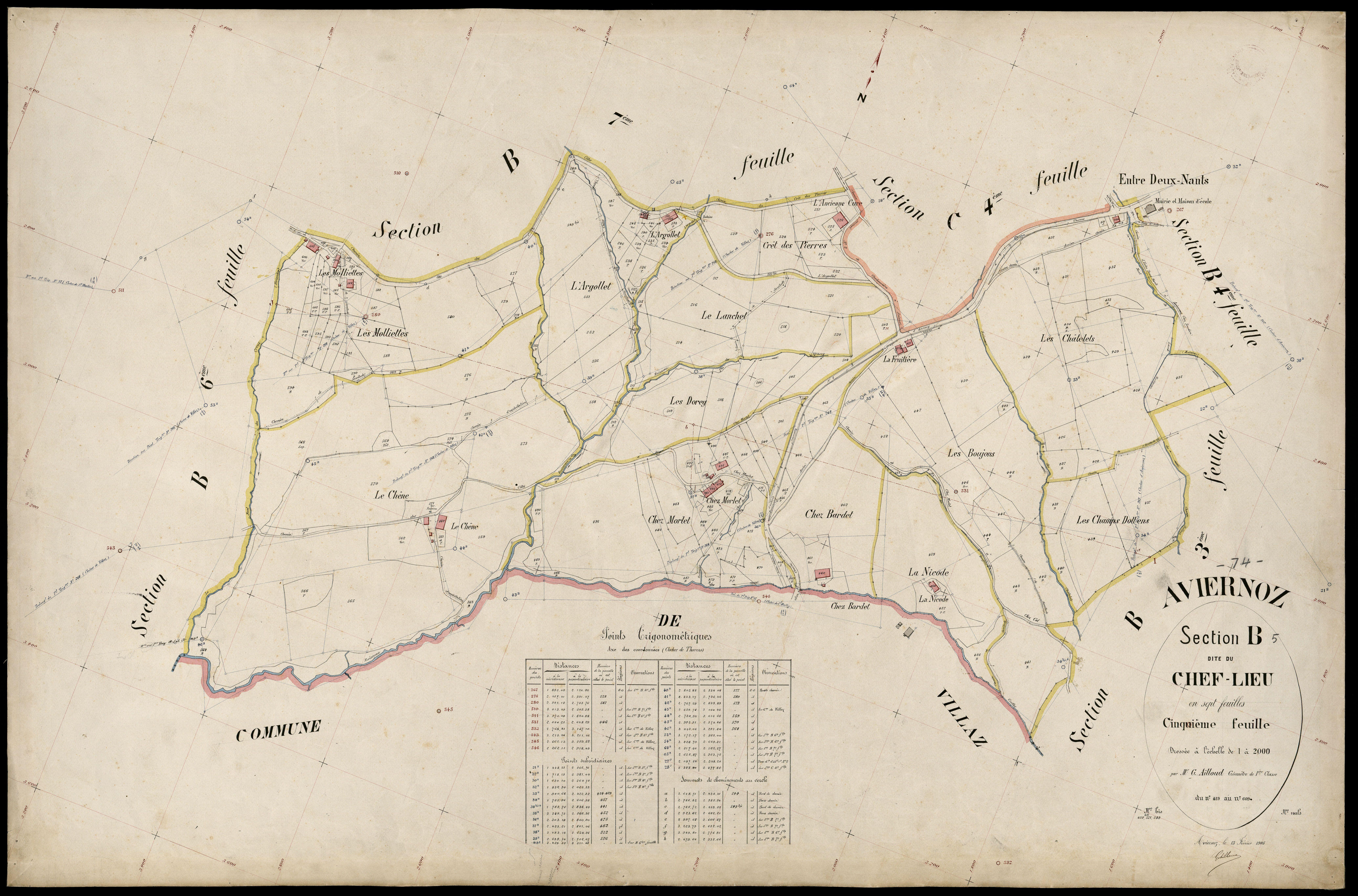 3 P 3 2519 - Feuille n° 6, parcelles n° 610 à 724 - 13 février 1905