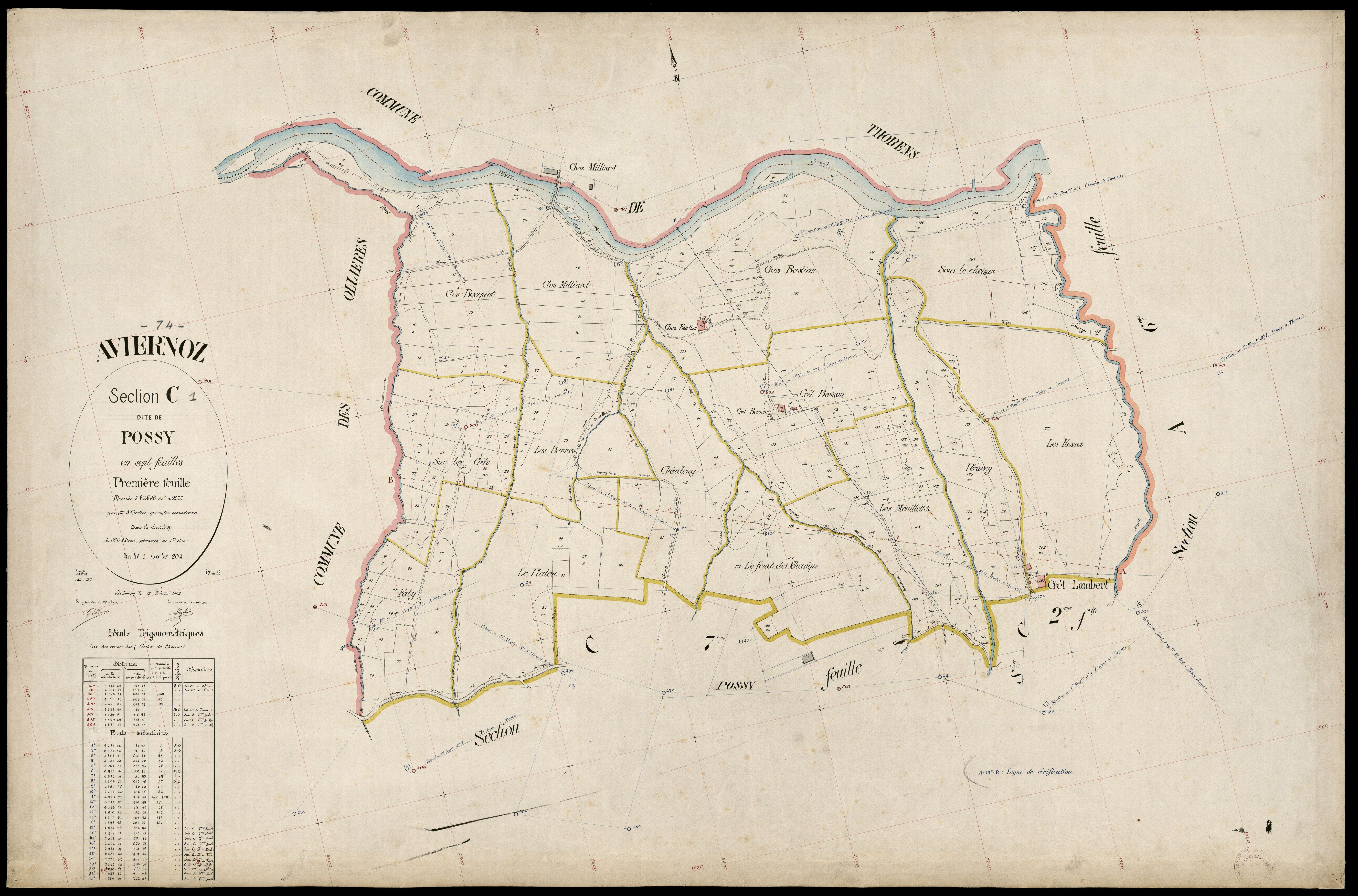 3 P 3 2522 - Feuille n° 2, parcelles n° 20 à 316 - 13 février 1905