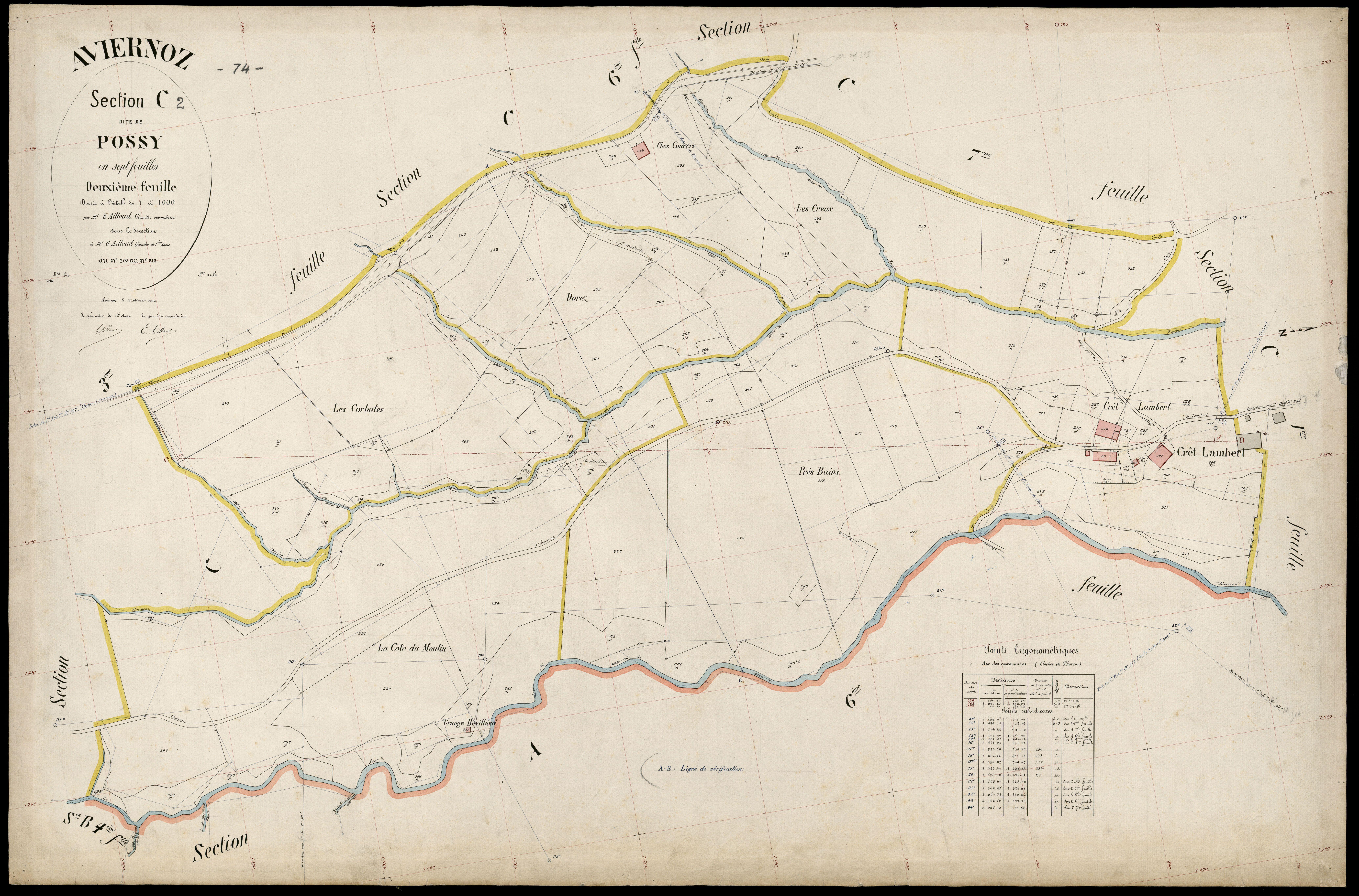3 P 3 2523 - Feuille n° 3, parcelles n° 317 à 349 - 13 février 1905