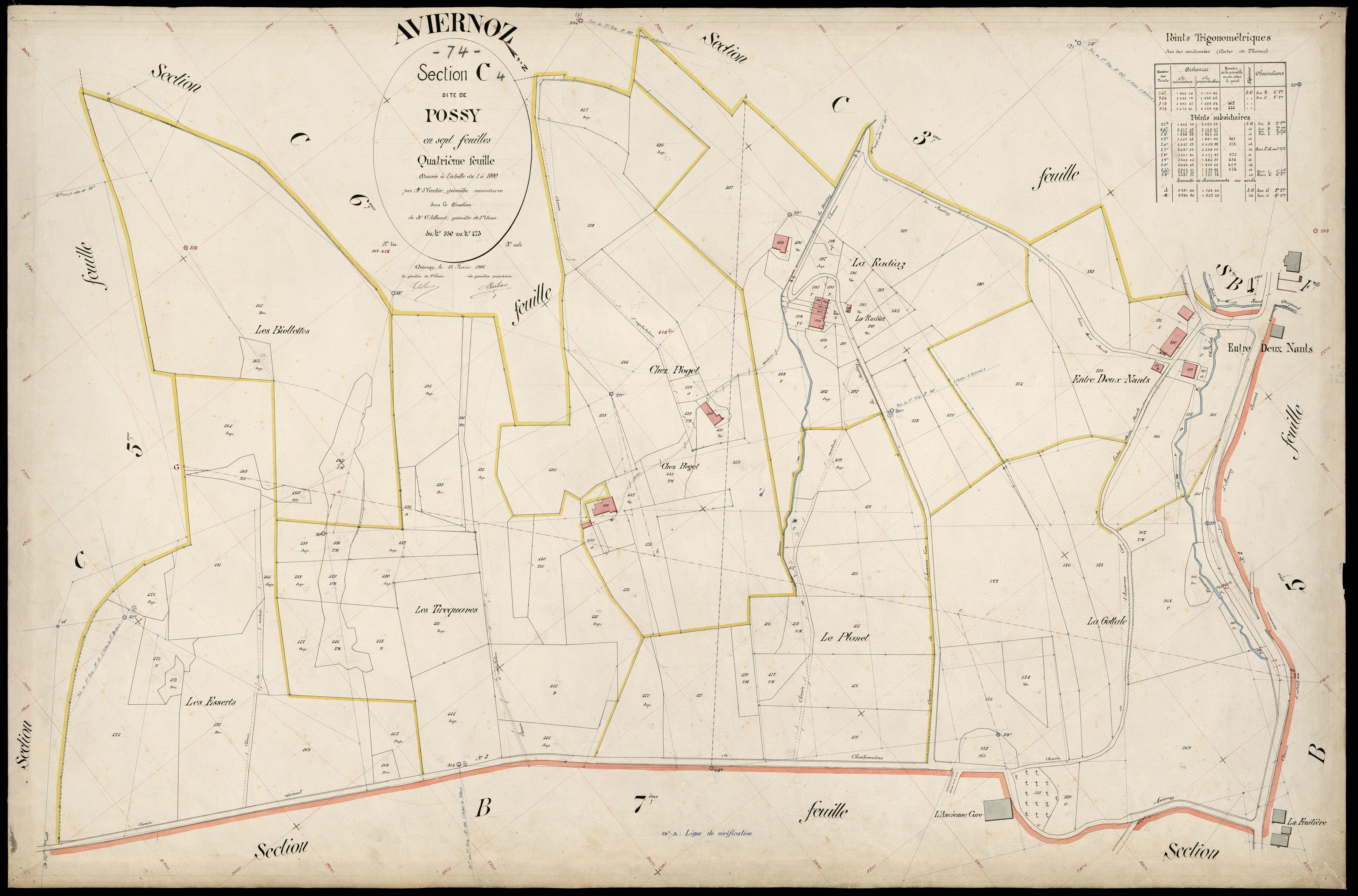 3 P 3 2525 - Feuille n° , parcelles n° 476 à 73 - 13 février 1905