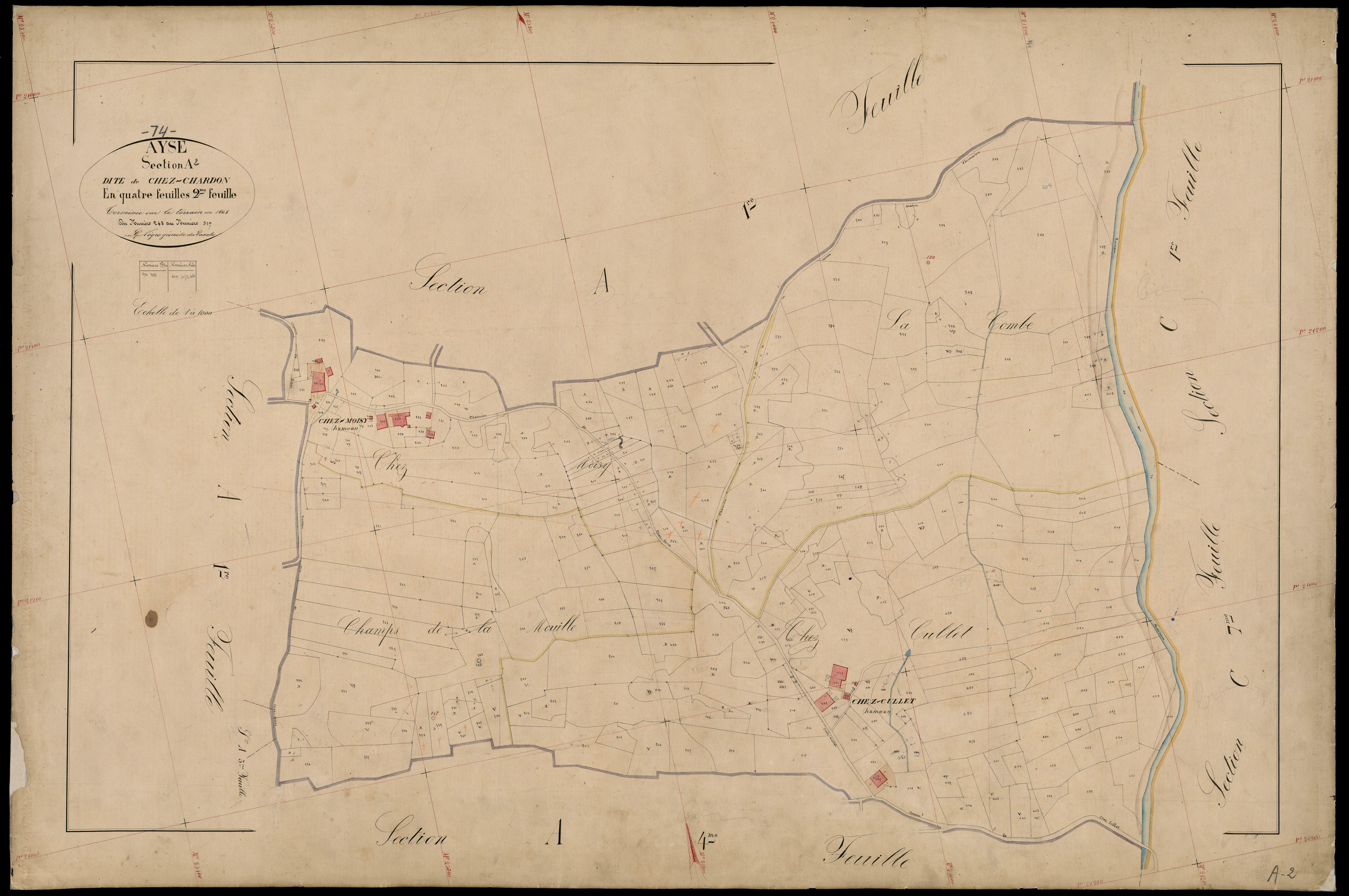 3 P 3 2536 - Feuille n° 3, parcelles n° 18 à 1022 - 1868