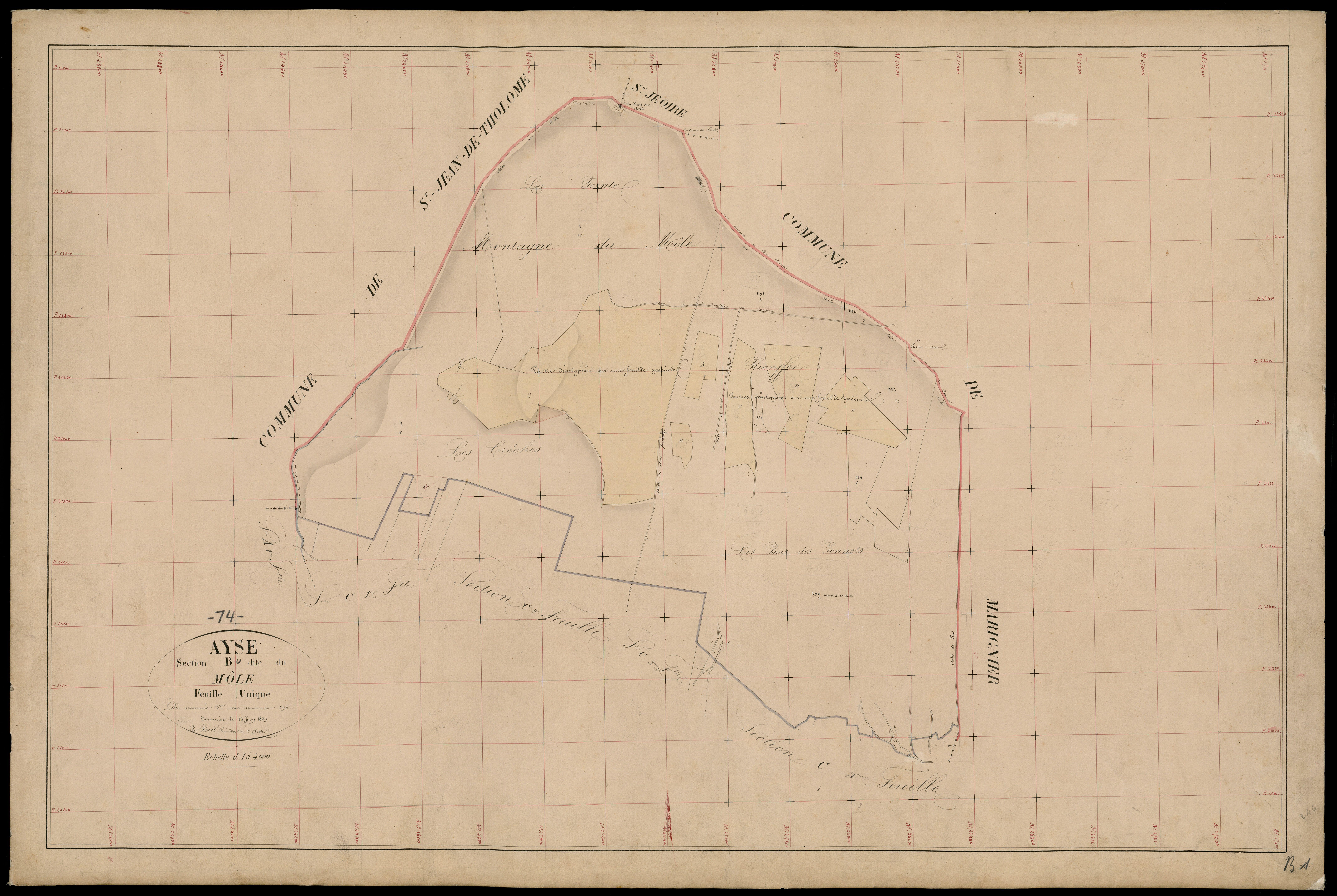 3 P 3 2539 - Feuille n° 1 bis, parcelles n° 3 à 184 -