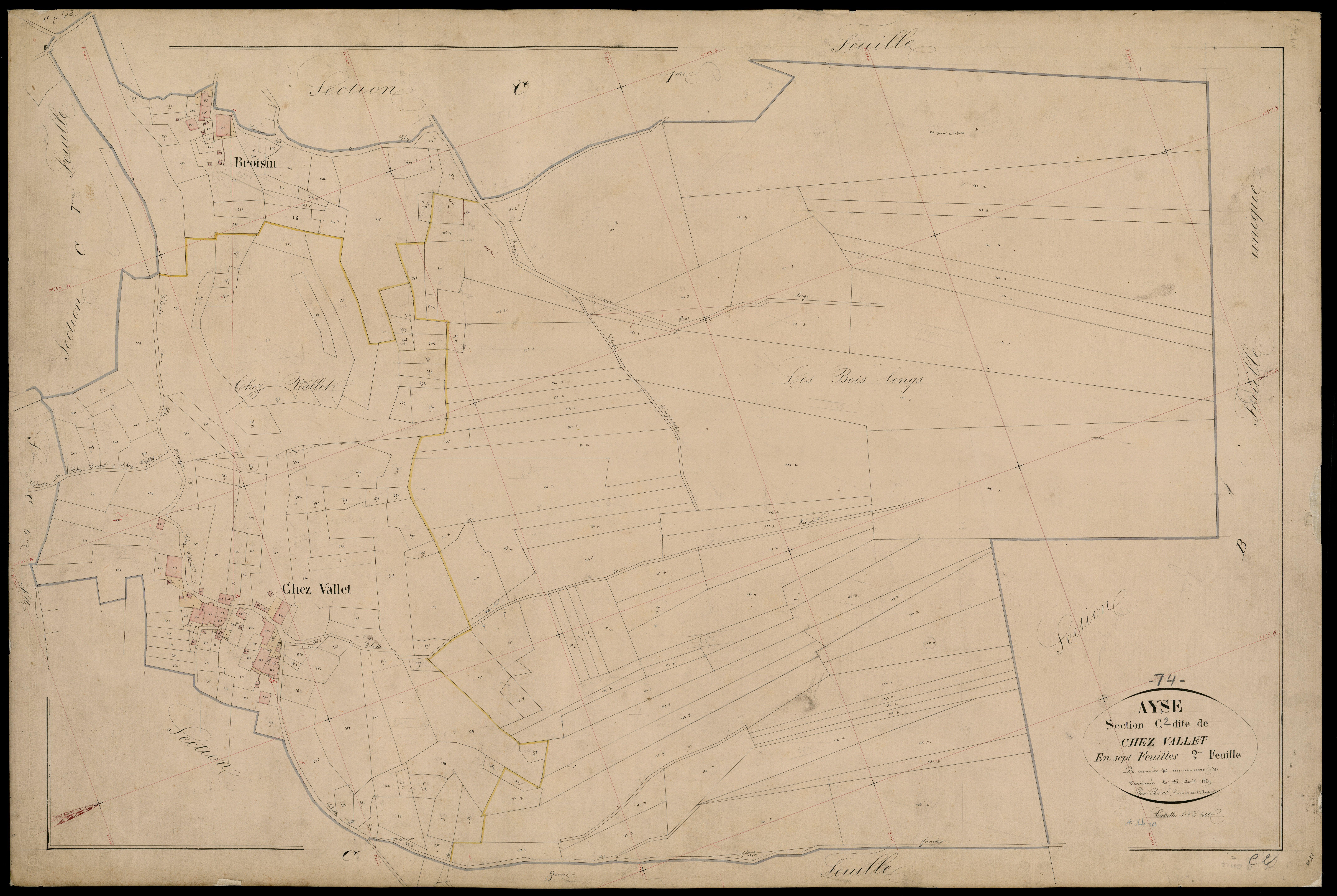 3 P 3 2543 - Feuille n° 3, parcelles n° 382 à 42 - 25 avril 1869