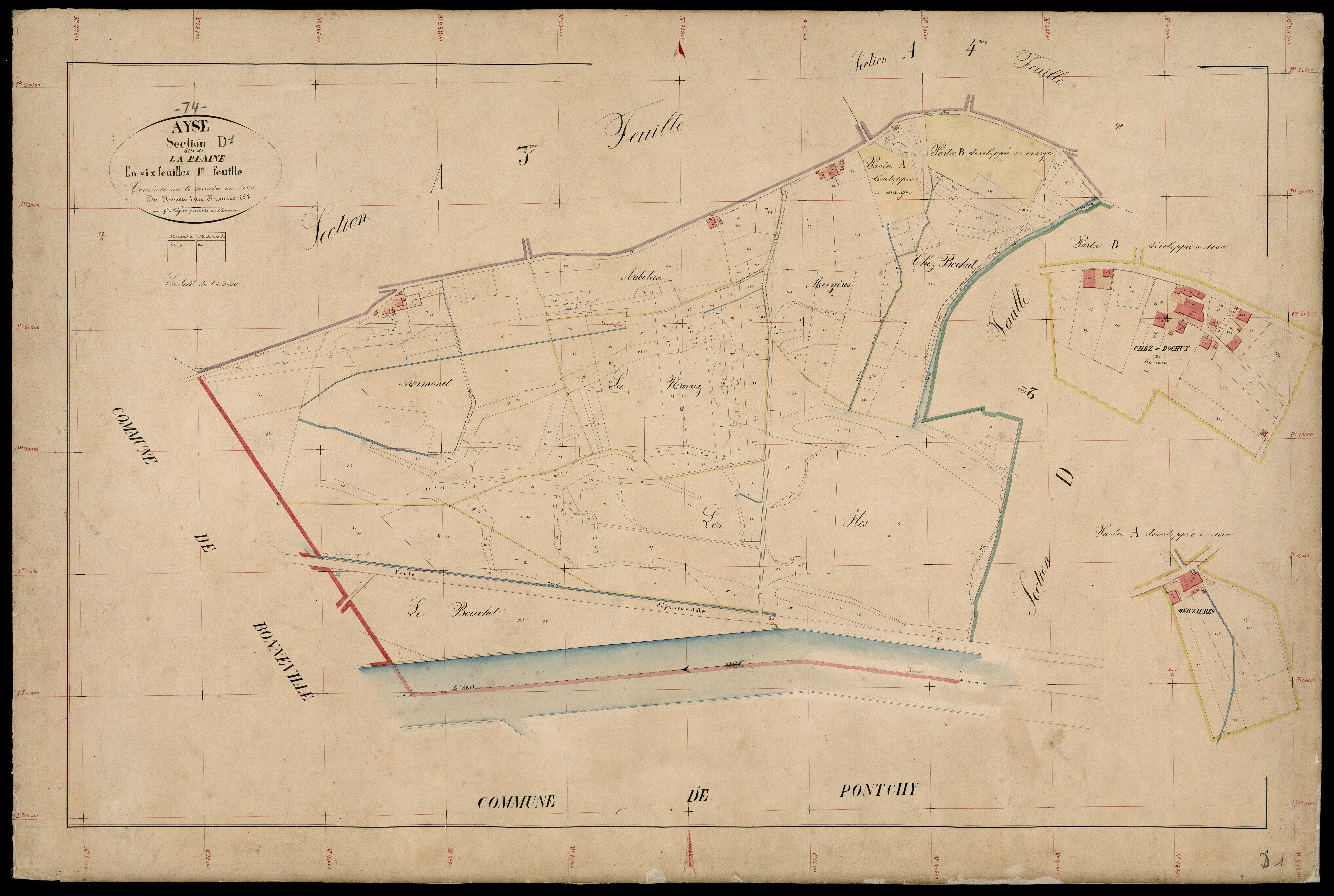 3 P 3 2549 - Feuille n° 2, parcelles n° 229 à 377 - 25 avril 1869