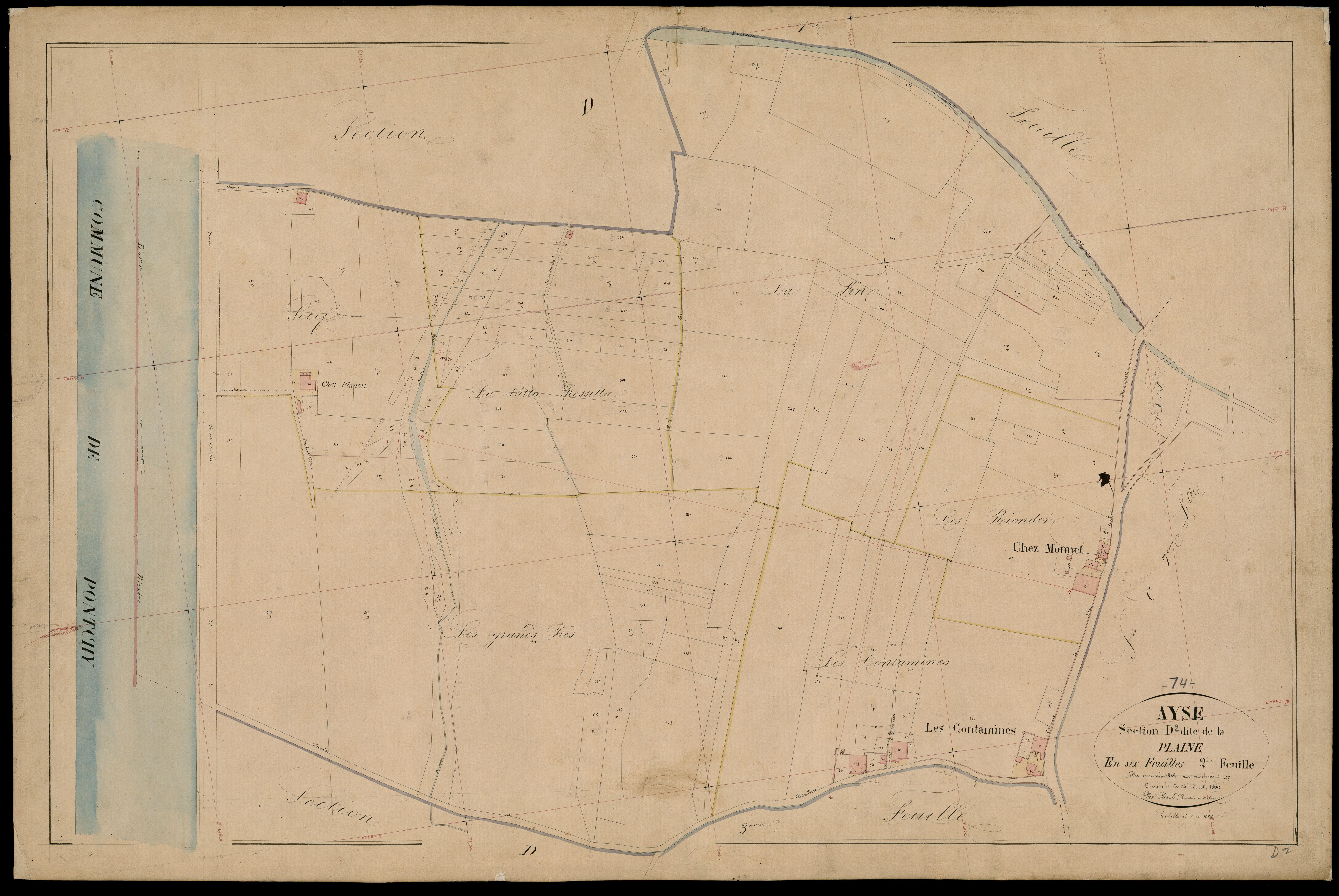 3 P 3 2550 - Feuille n° 3, parcelles n° 378 à 604 - 25 avril 1869