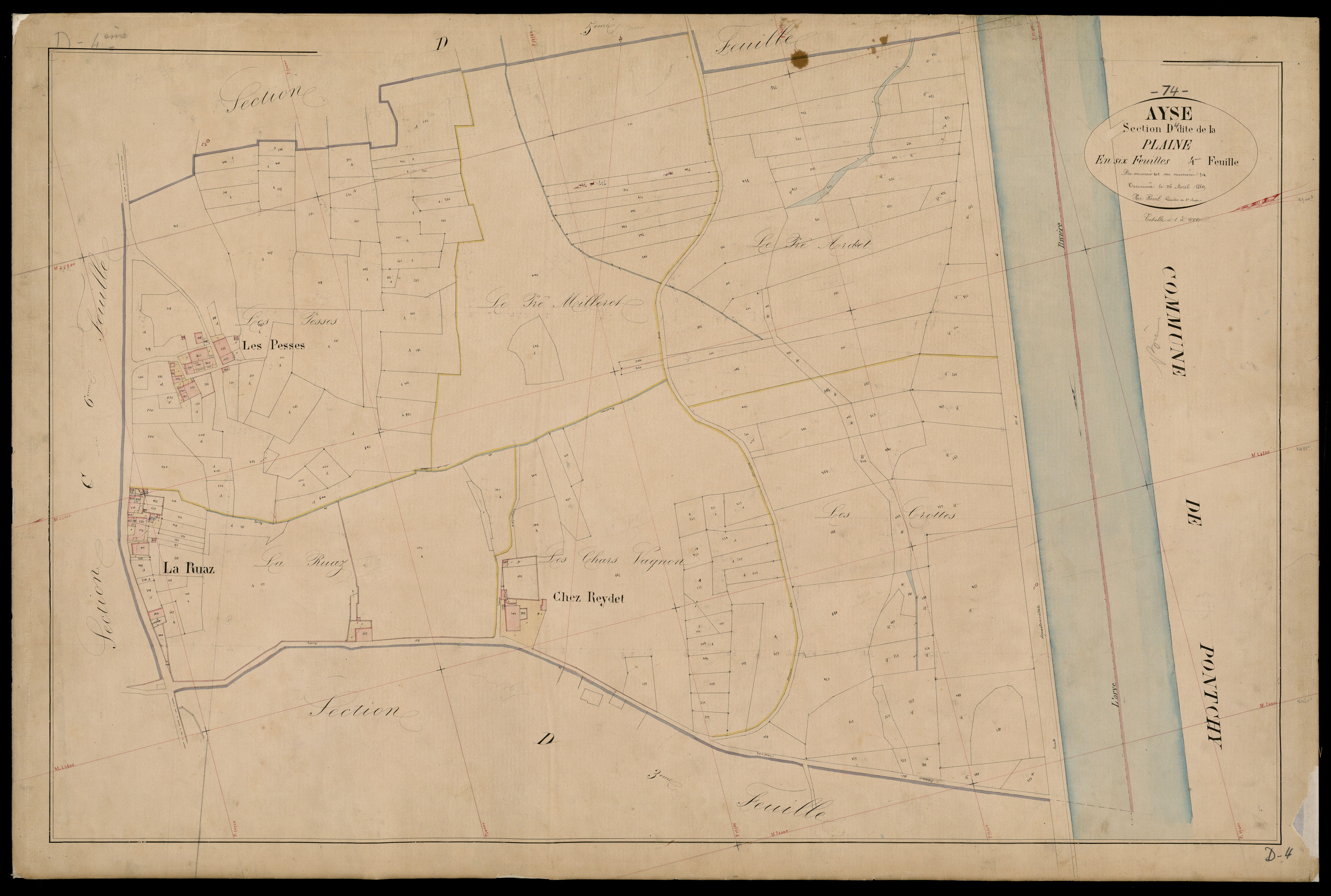 3 P 3 2552 - Feuille n° , parcelles n° 81 à 984 - 25 avril 1869