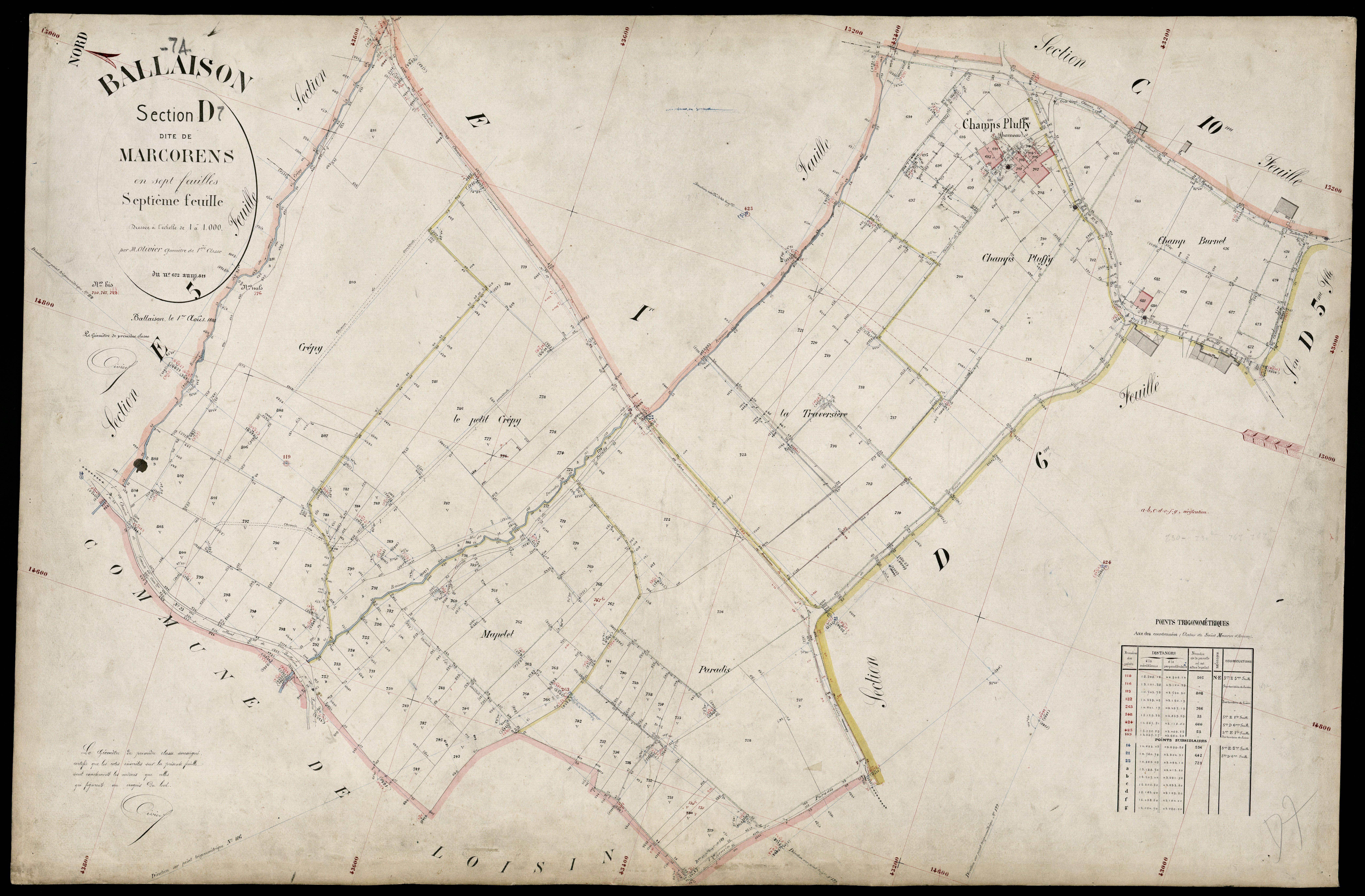 Section E : Chef-lieu - 1883